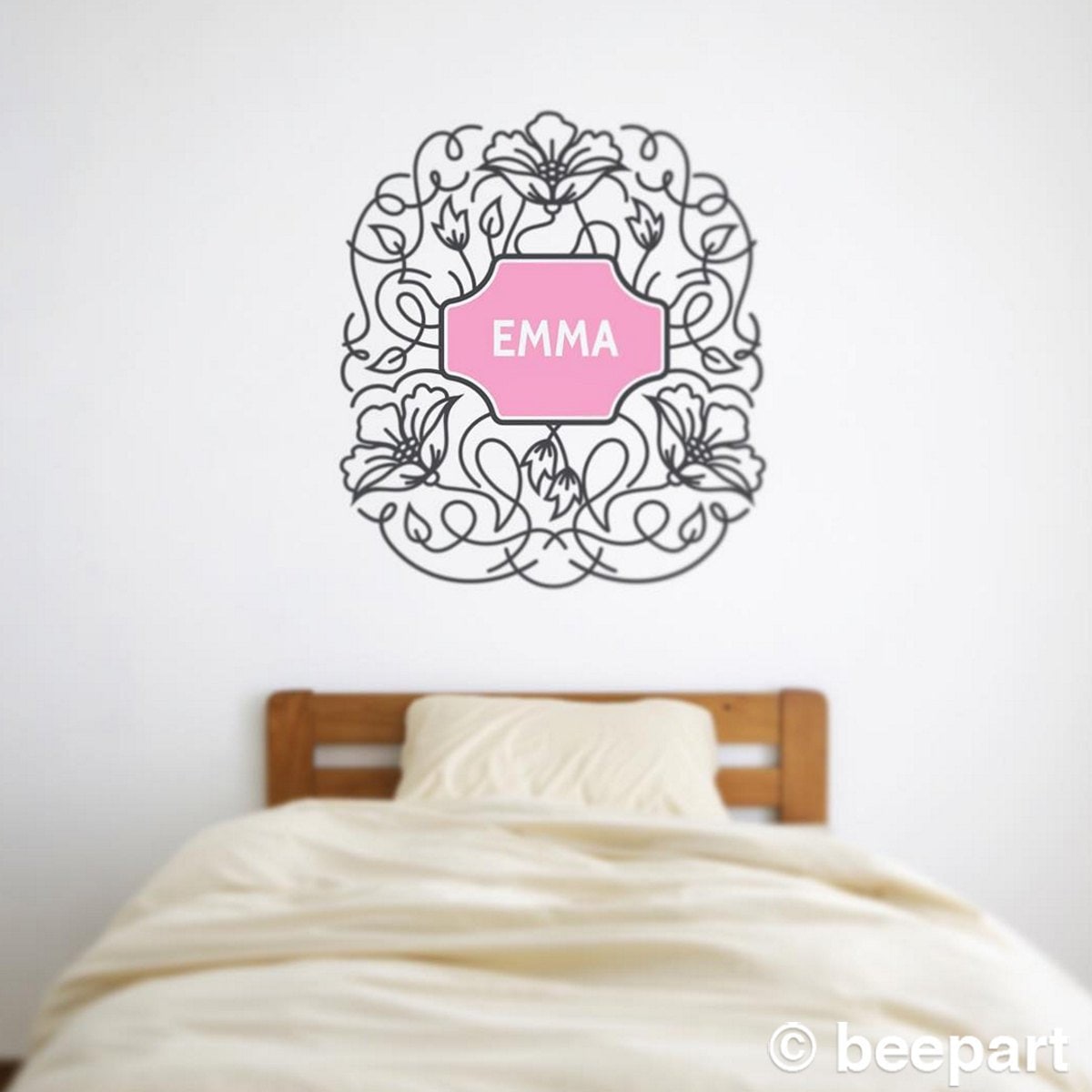 Custom Name Floral Wall Decal | Personalized Nursery & Girls Room Decor