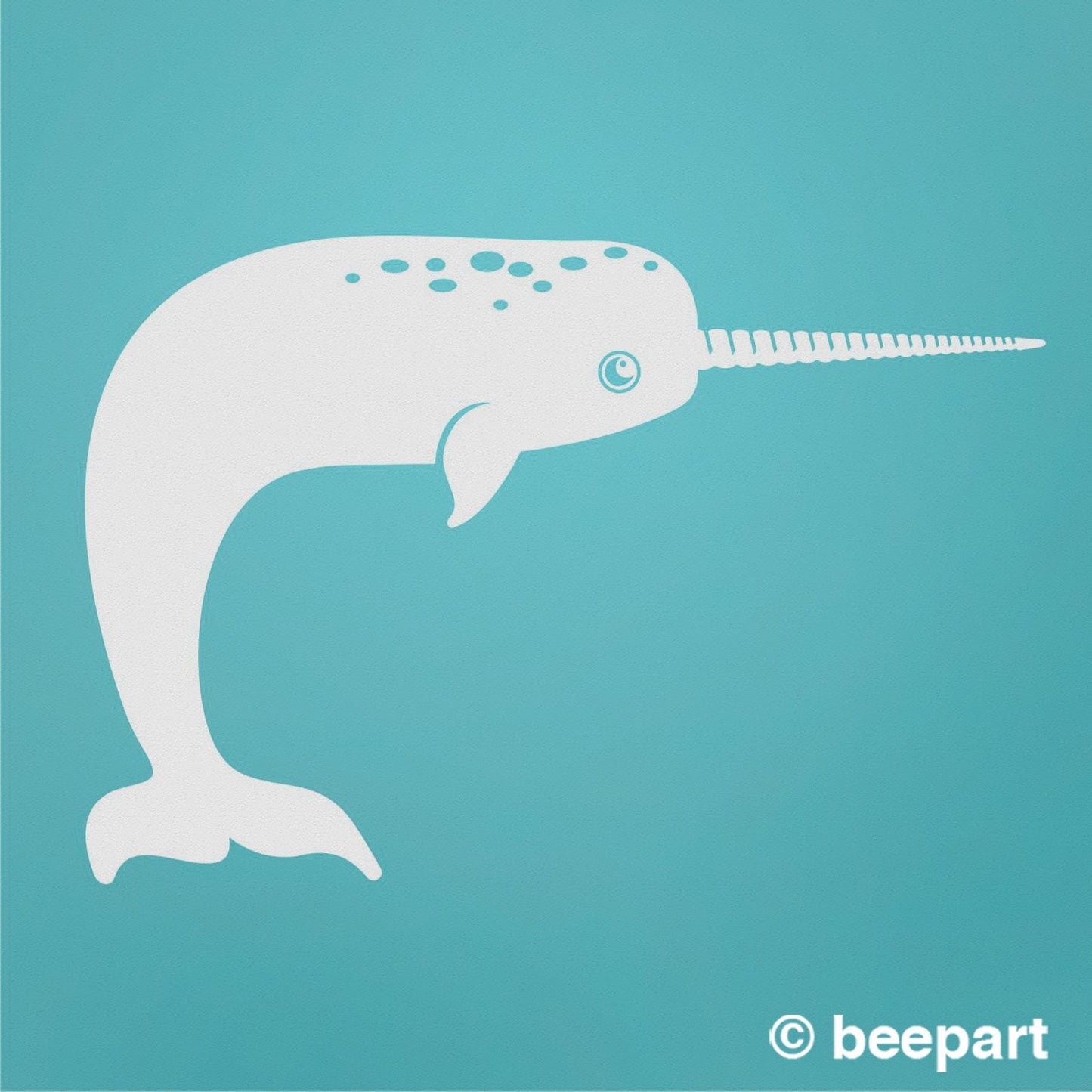 Narwhal Wall Decal – Friendly Sea Animal Vinyl Sticker for Kids & Nursery