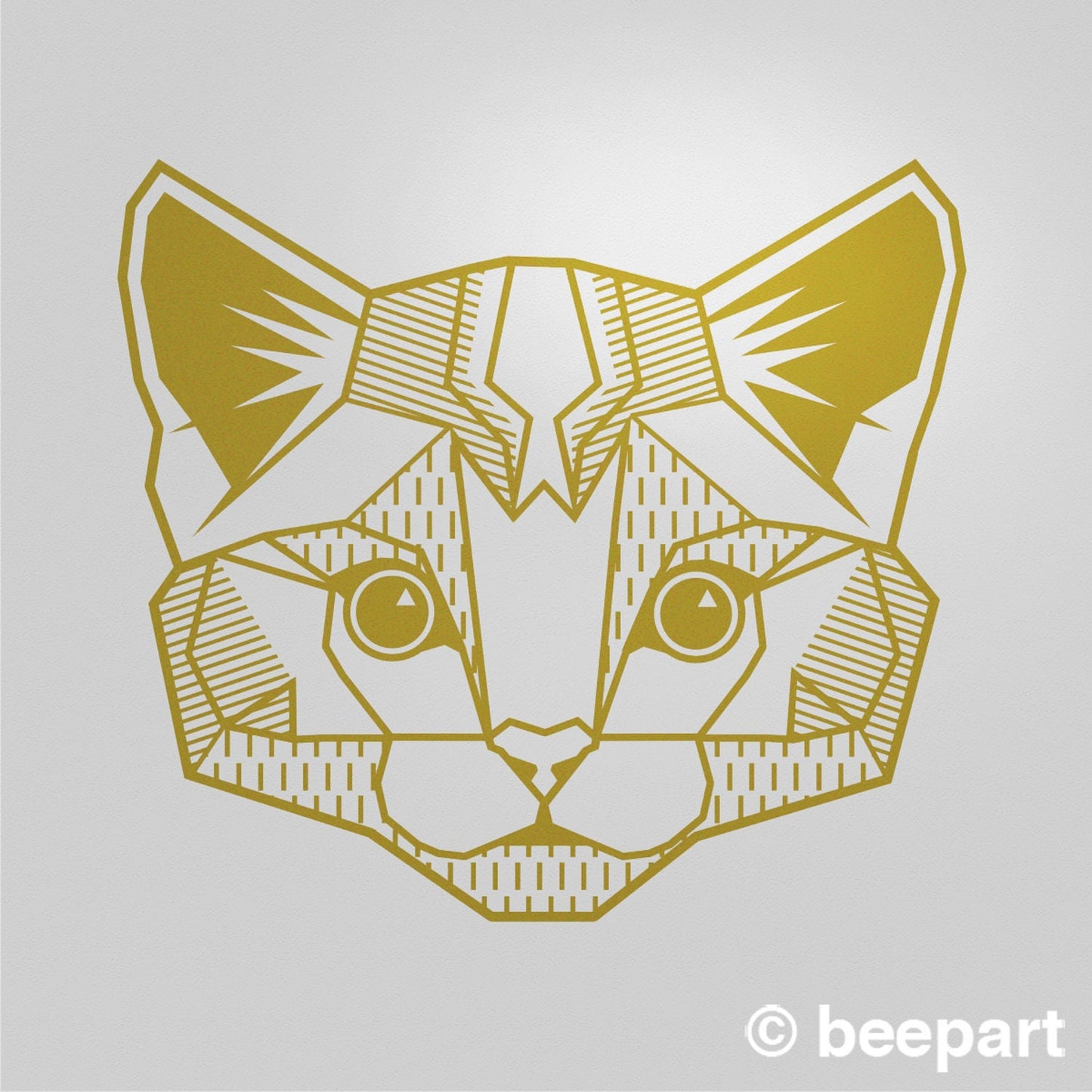 Geometric Cat Vinyl Wall Decal | Modern Cat Lover Home Decor