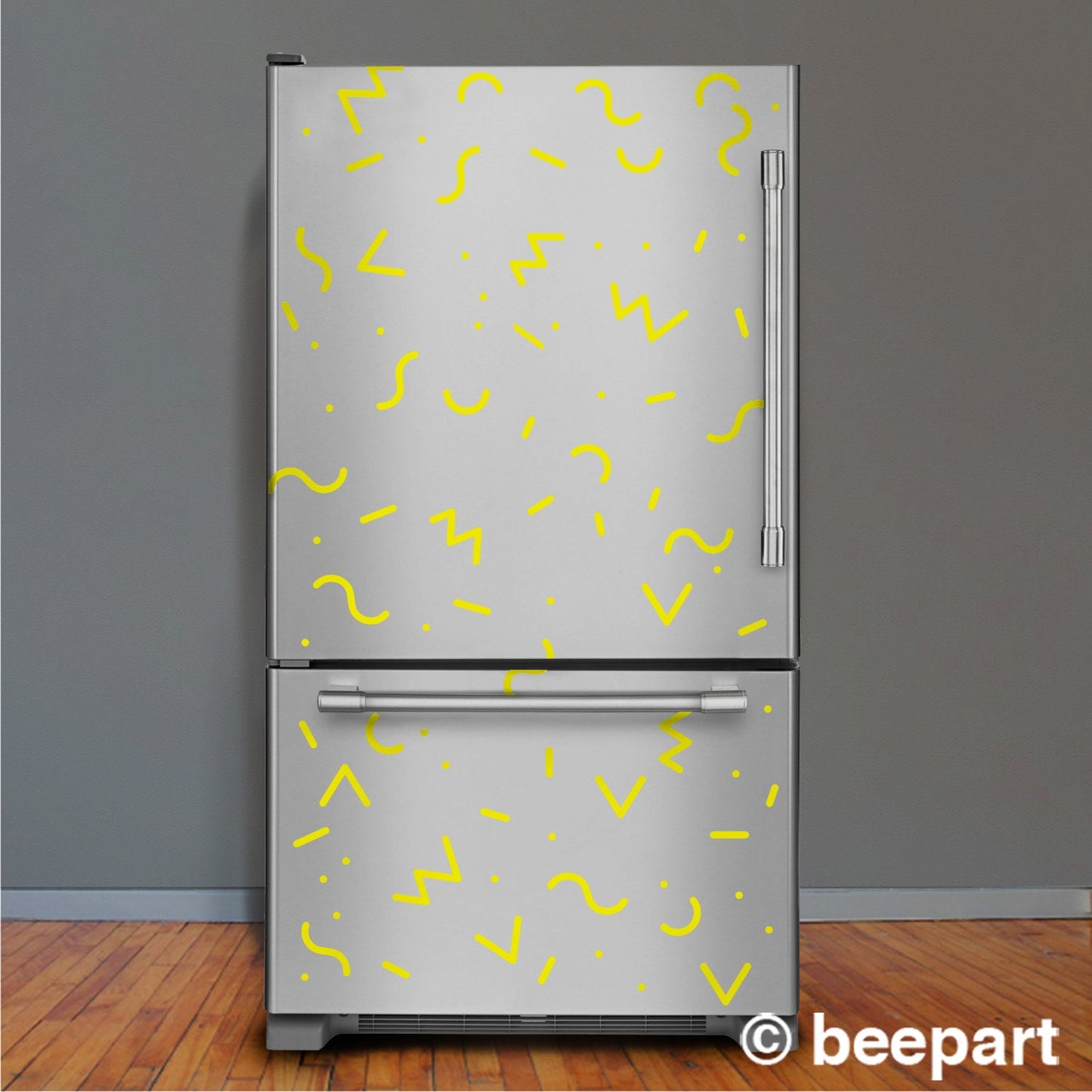 Memphis Group Fridge Stickers – Retro 80s Vinyl Decal Set for Fridge & Home