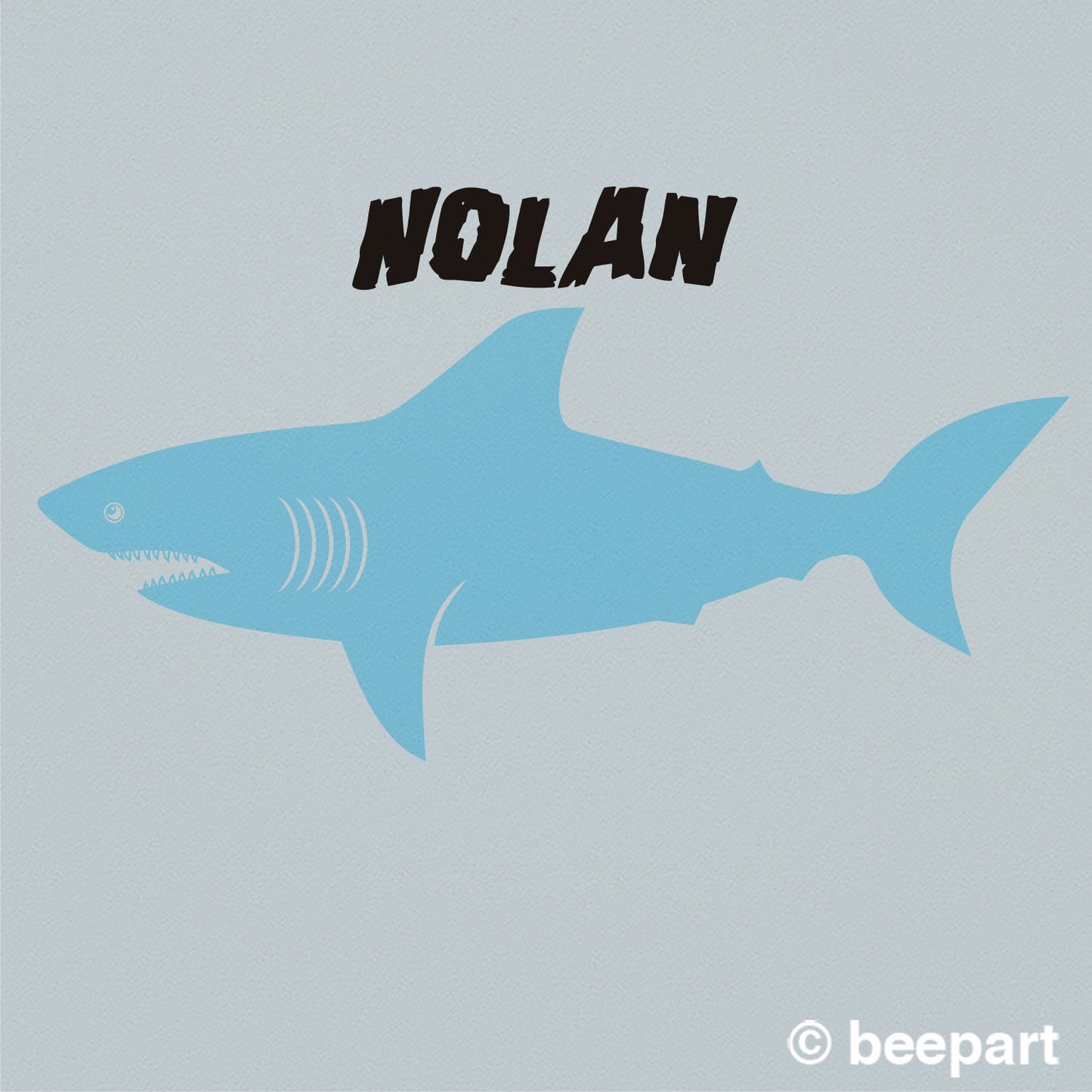 Personalized Shark Wall Decal – Custom Name, Marine Life & Ocean Decor for Kids Room