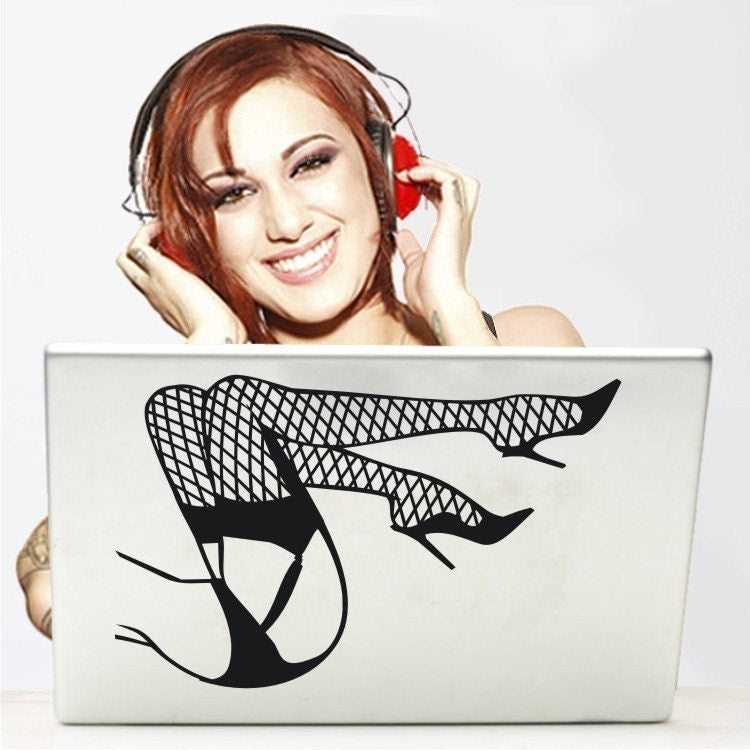 pin up legs laptop decal, burlesque art, pin up legs laptop sticker, FREE SHIPPING