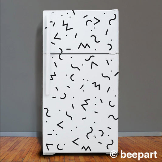 Vintage 80s refrigerator stickers- memphis group decals, retro 80s mini fridge stickers, 80s art deco, vintage eighties, abstract pattern
