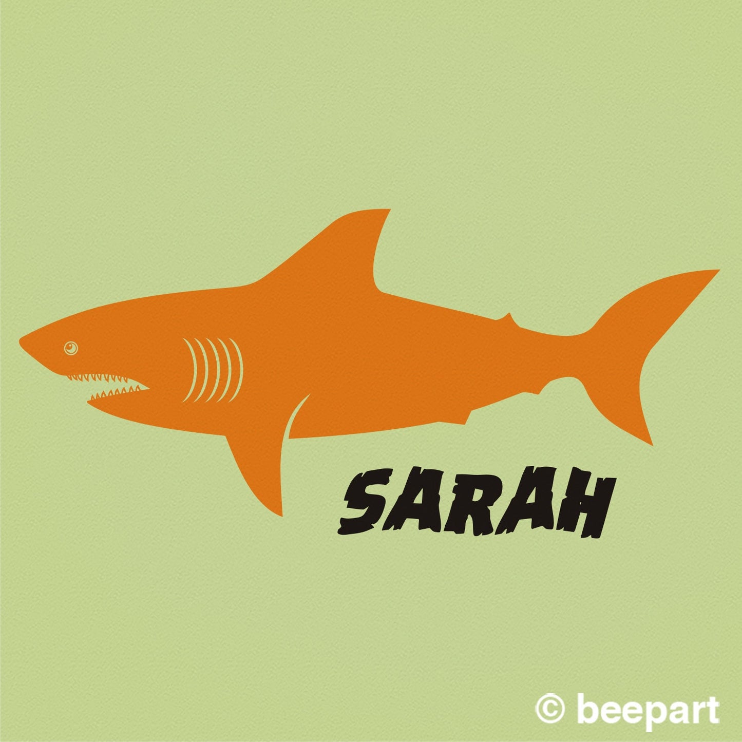 Personalized Shark Wall Decal – Custom Name, Marine Life & Ocean Decor for Kids Room
