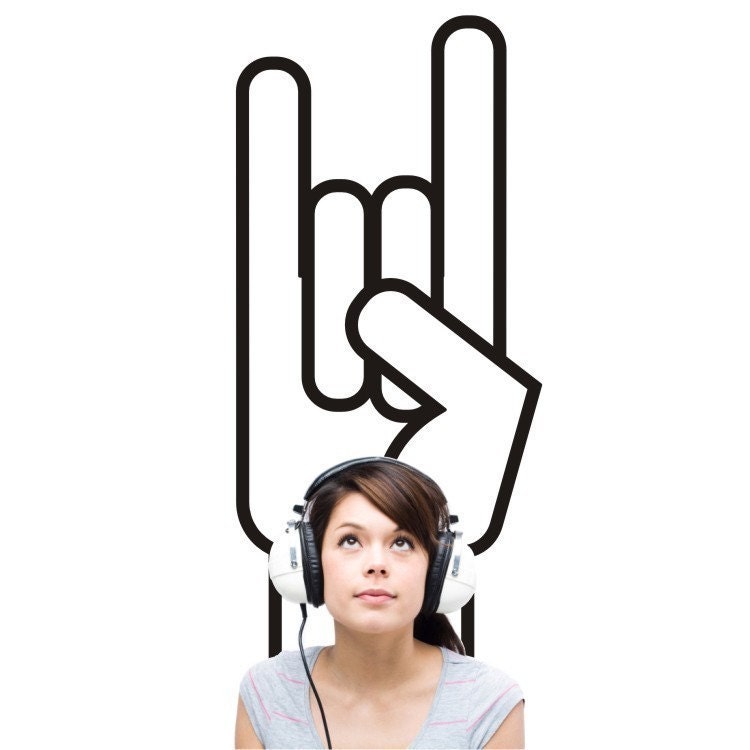 Rock On Hand Wall Decal | Heavy Metal & Rock Music Vinyl Sticker