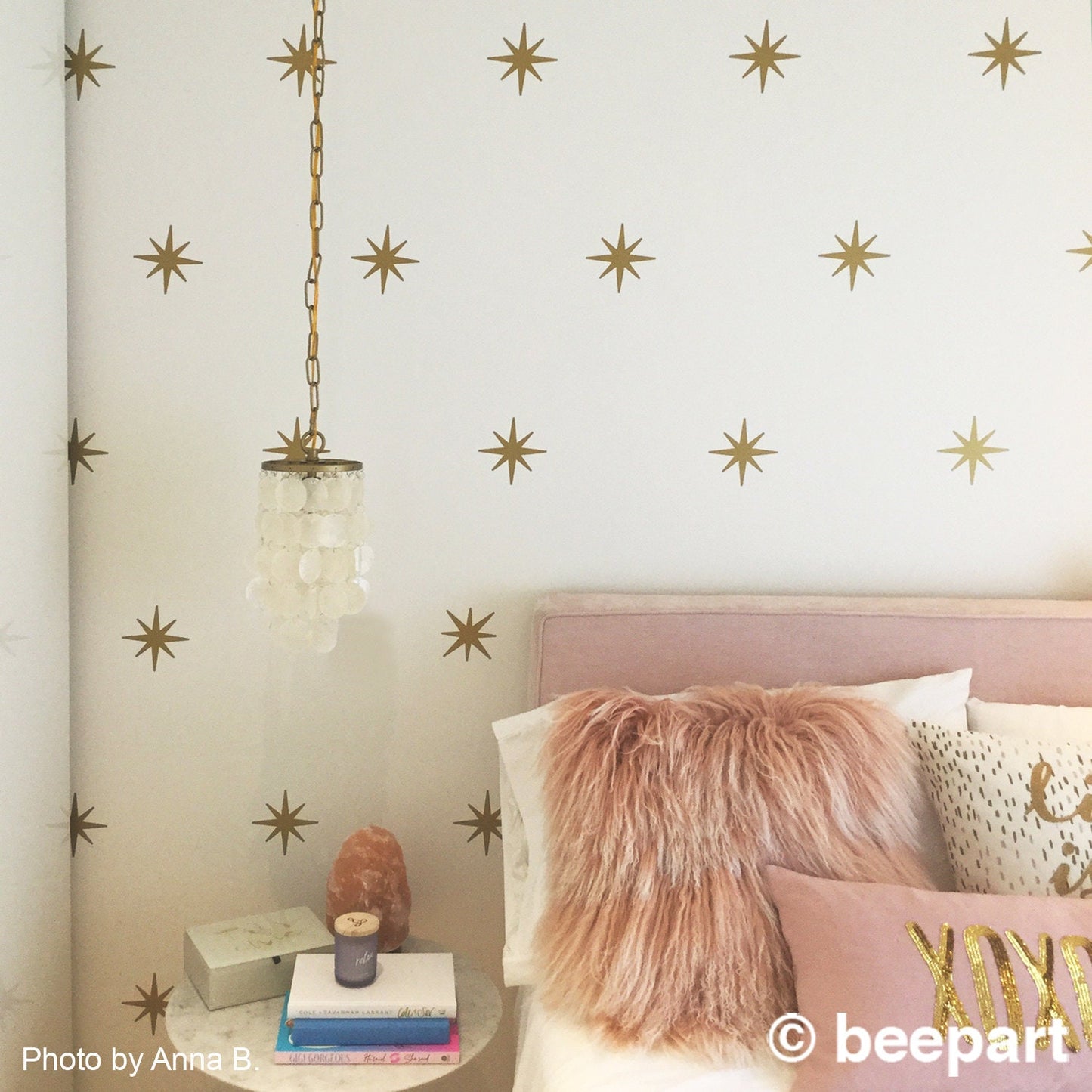 Starburst Mid Century Wall Decal Set | Retro Star Pattern Vinyl Sticker