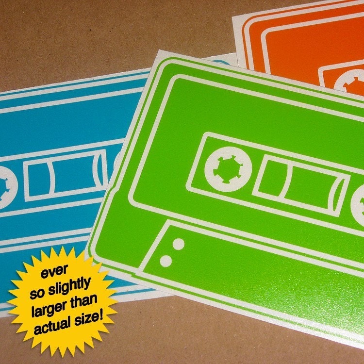 Cassette Tape Vinyl Sticker 3-Pack | Mix Tape Decals