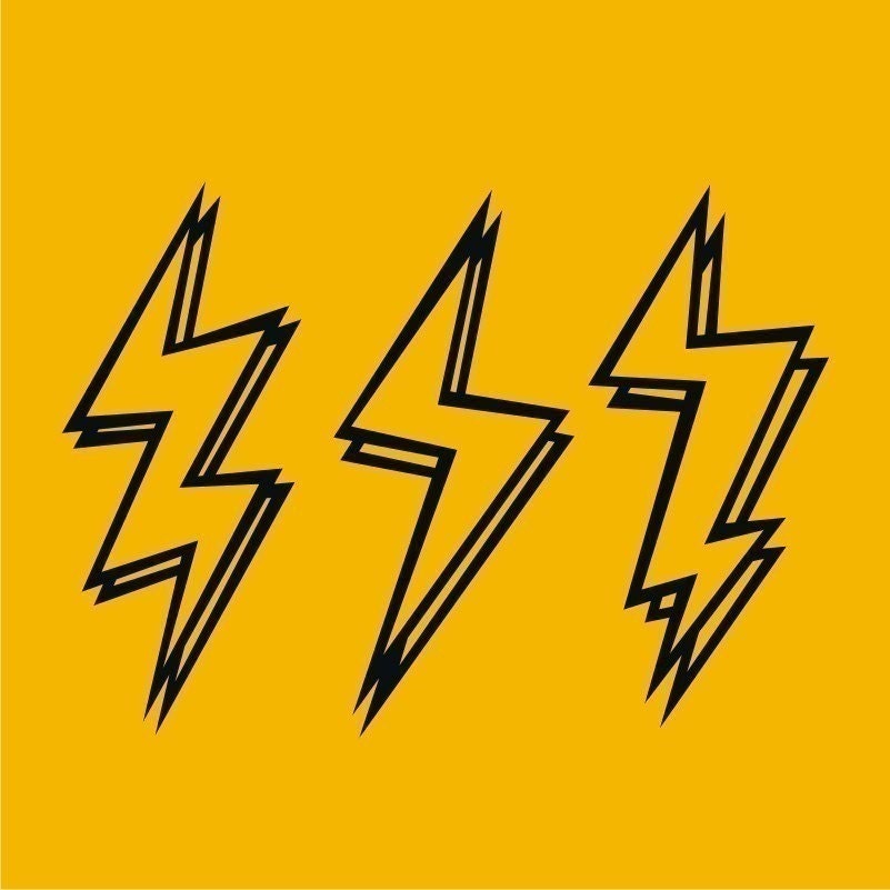 Lightning Bolt Vinyl Sticker 3-Pack | Decals for Walls, Laptops & More