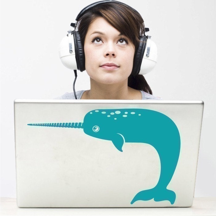 Narwhal Laptop Decal – Cute Animal Vinyl Sticker for MacBook & PC