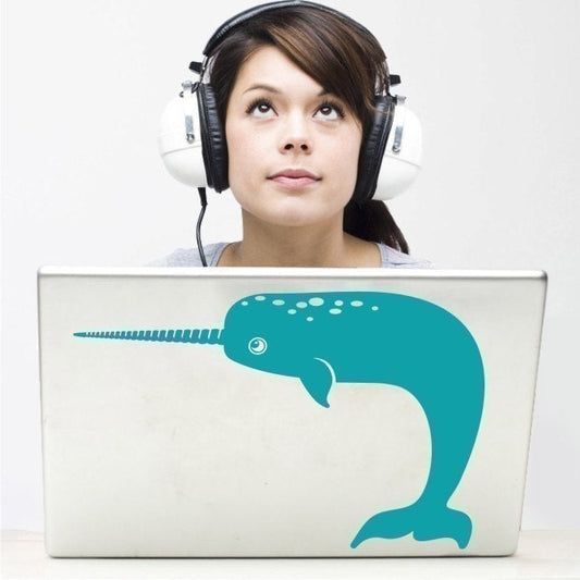 Narwhal Laptop Decal – Cute Animal Vinyl Sticker for MacBook & PC