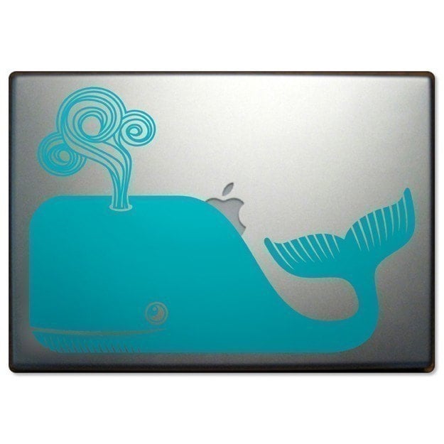 whale laptop decal, sticker art, cute whale laptop decal, FREE SHIPPING