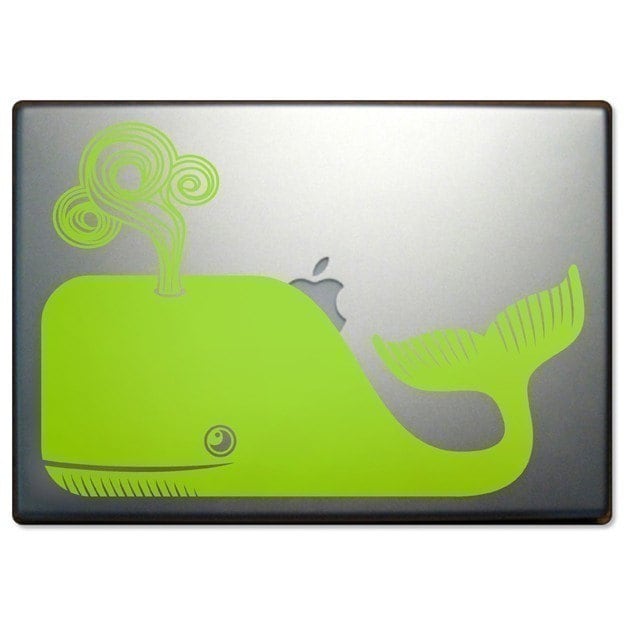 whale laptop decal, sticker art, cute whale laptop decal, FREE SHIPPING