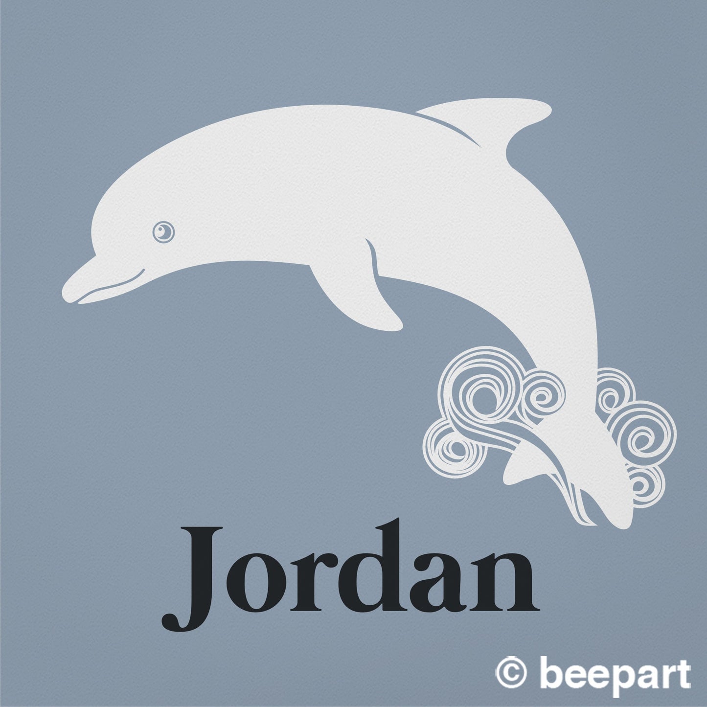 Dolphin wall decal- custom name decal, cute animal art, nursery decor, kids room, undersea animals