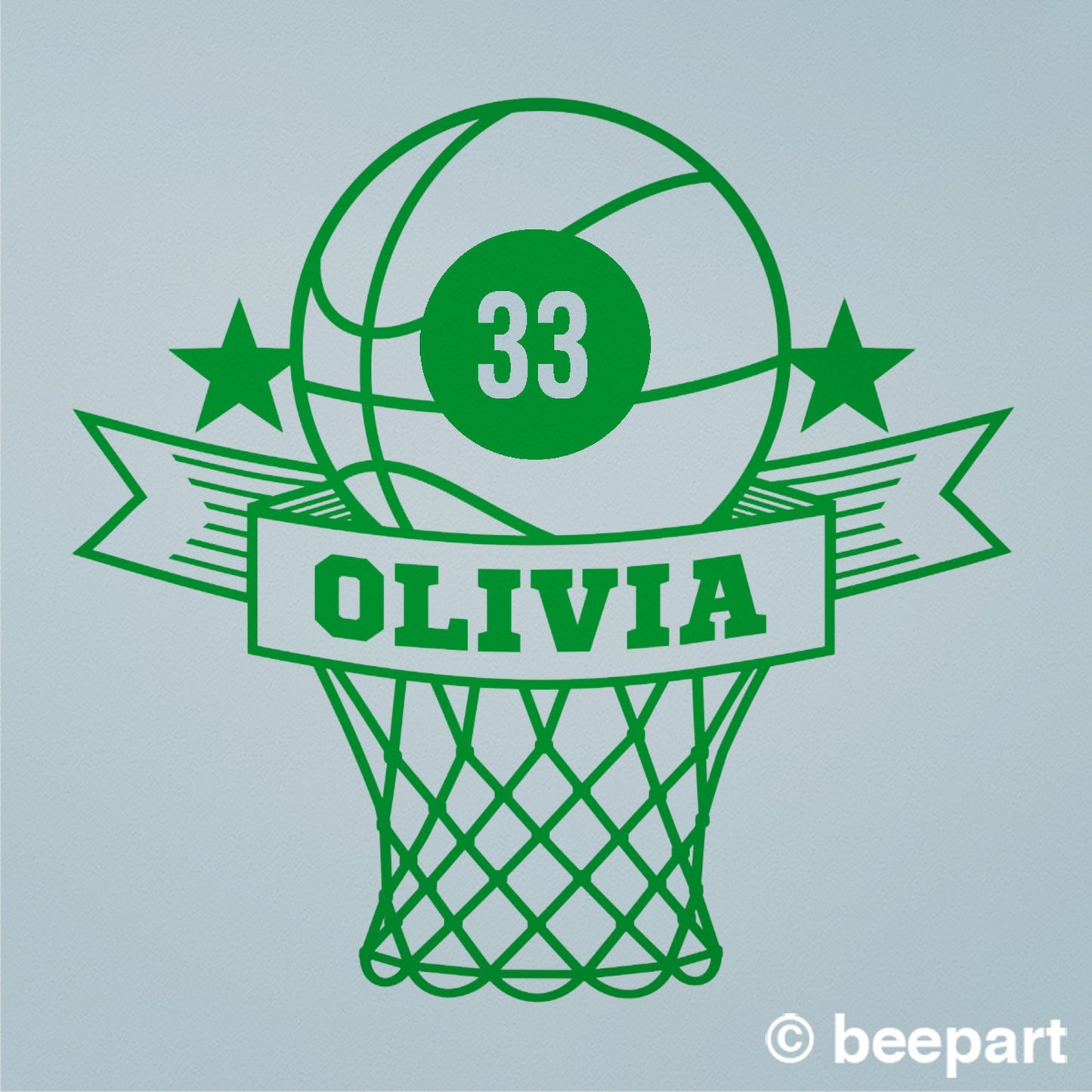 Basketball wall decal- custom name decal, custom sports sticker, personalized decal, kid's room decor, sports room decor, gift for boys
