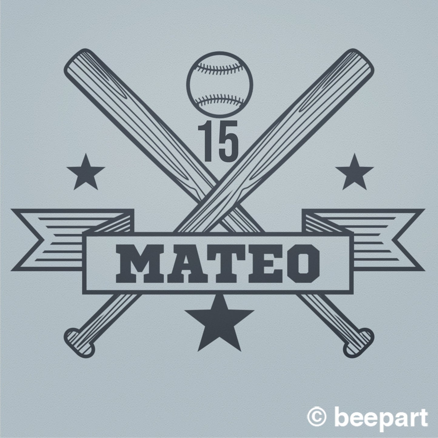 Baseball wall decal, personalized baseball sticker, custom name sports sticker, name wall decal, bedroom sports decor, sports wall decal