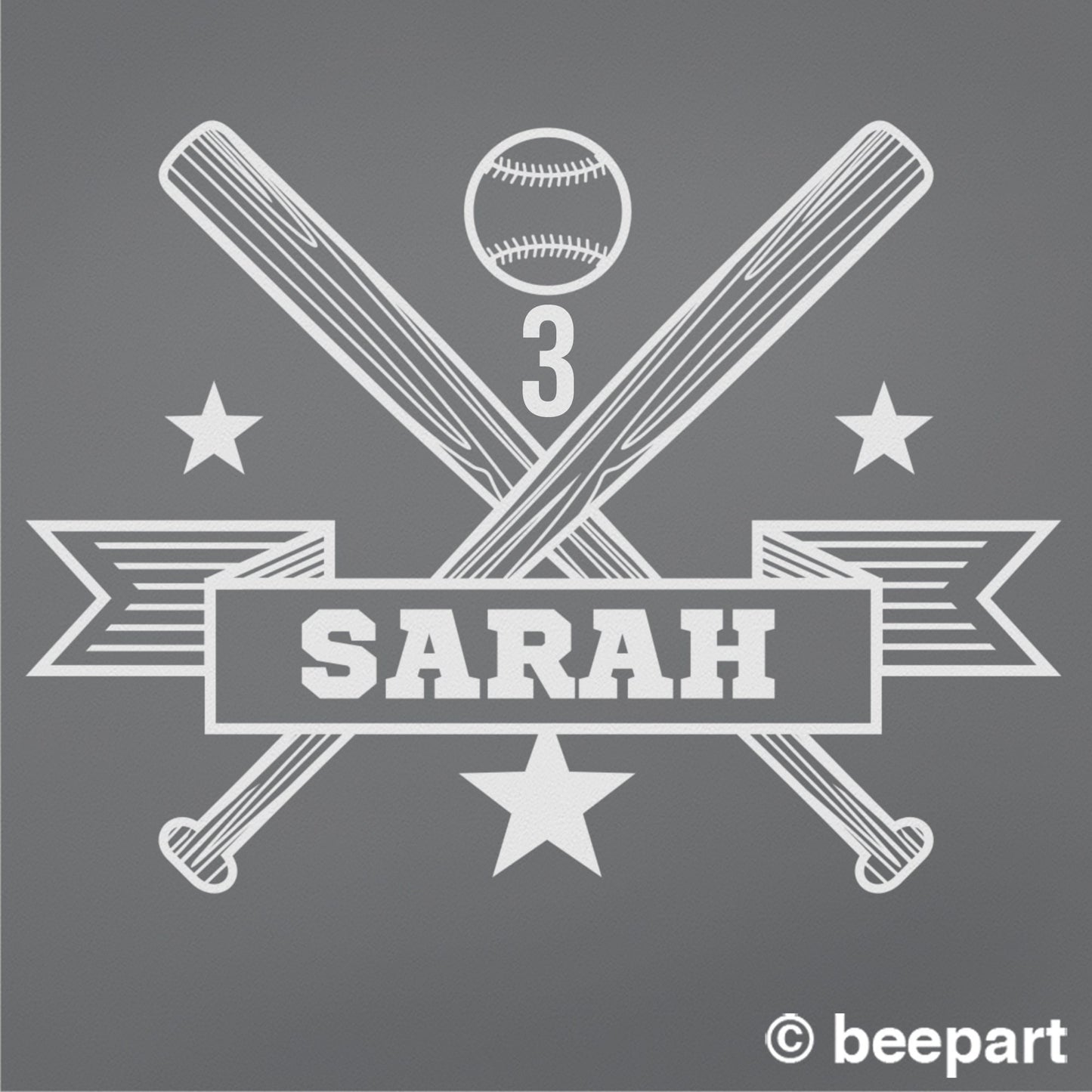 Baseball wall decal, personalized baseball sticker, custom name sports sticker, name wall decal, bedroom sports decor, sports wall decal