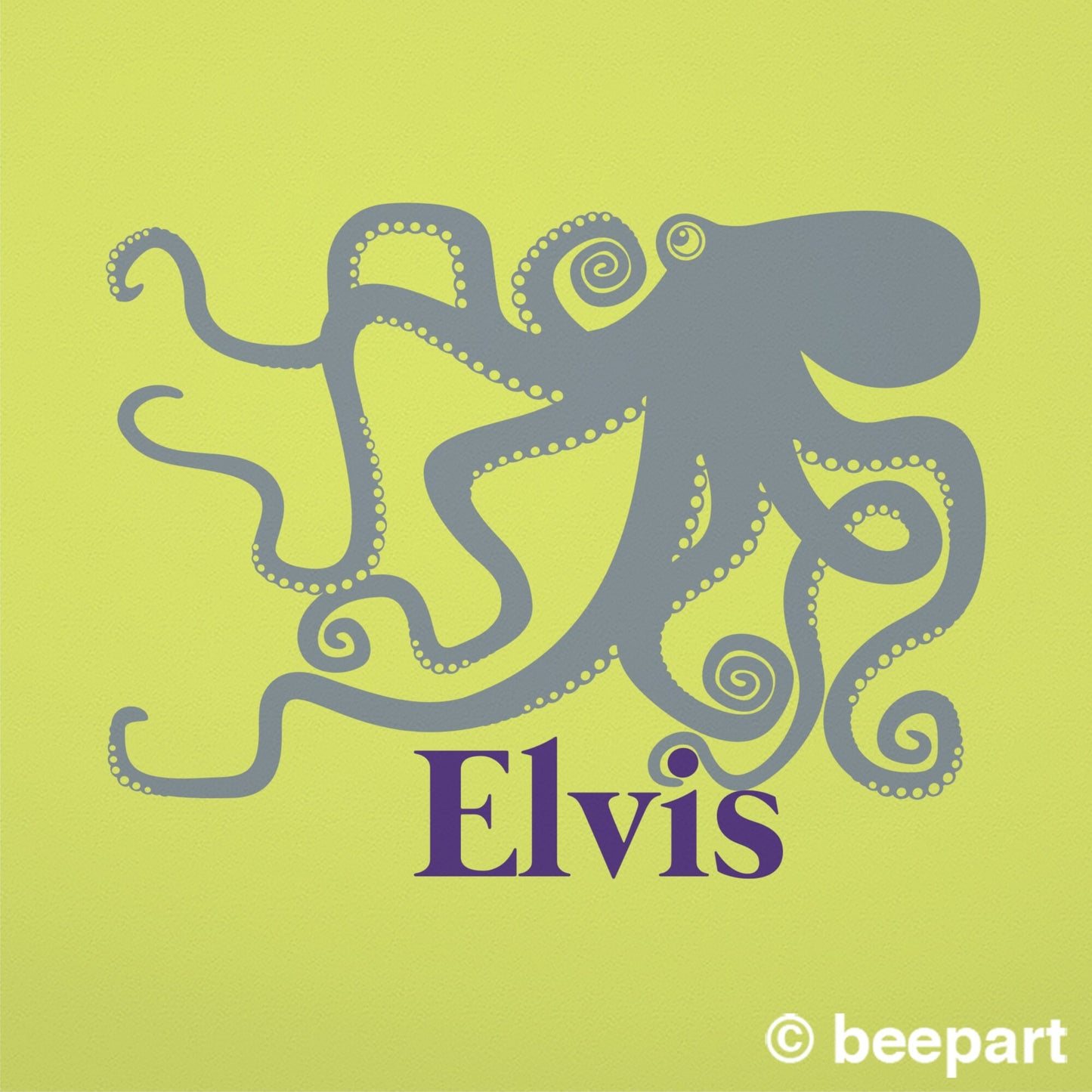 Octopus wall decal personalized- custom name sticker, sea animal art, kids room, nursery decor, cute animal decal