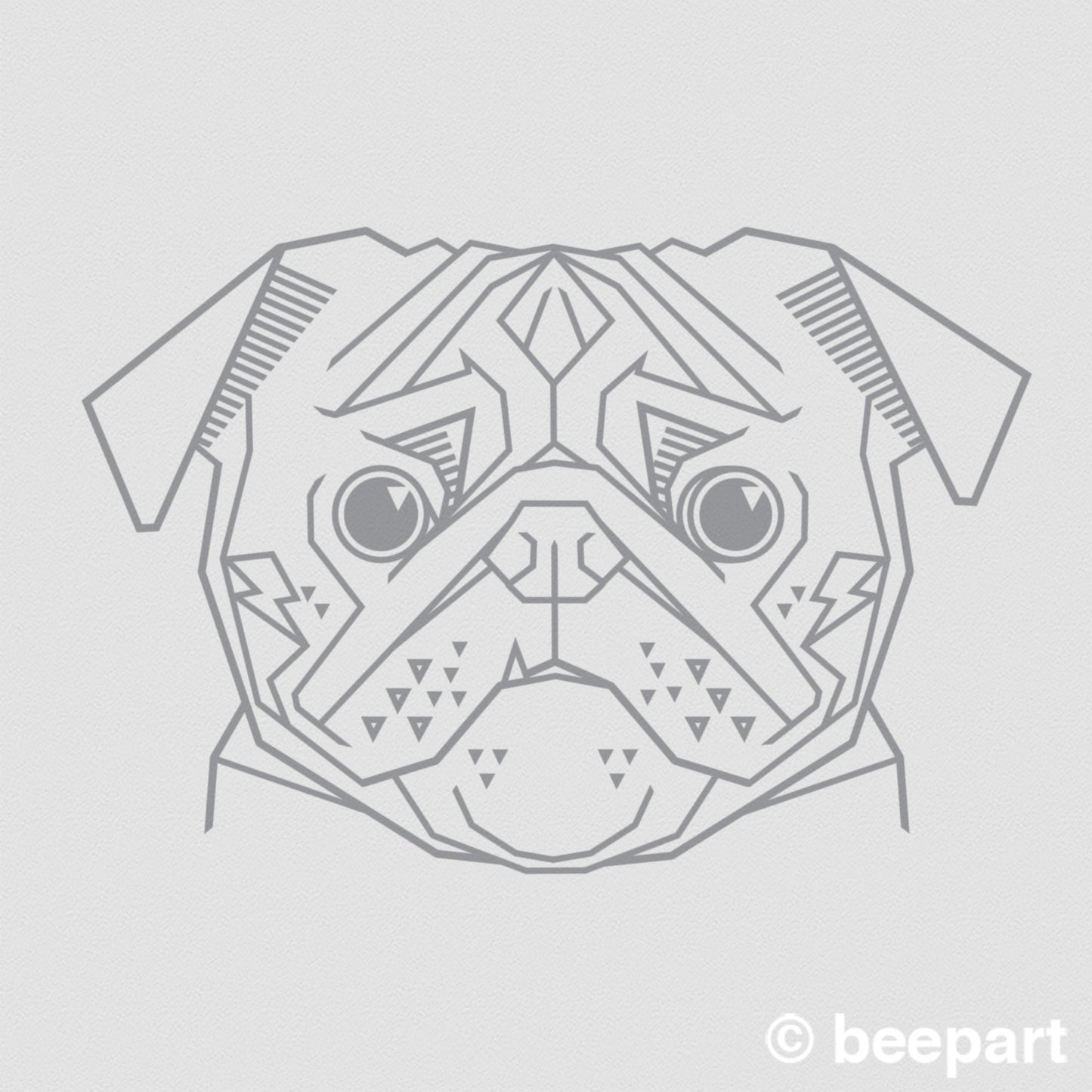 Geometric Pug Wall Decal – Cubist Dog Art for Living Room & Dog Lovers