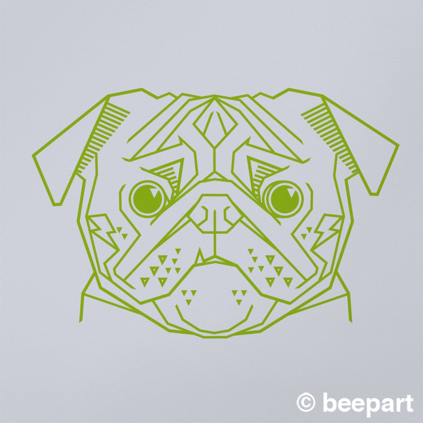 Geometric Pug Wall Decal – Cubist Dog Art for Living Room & Dog Lovers