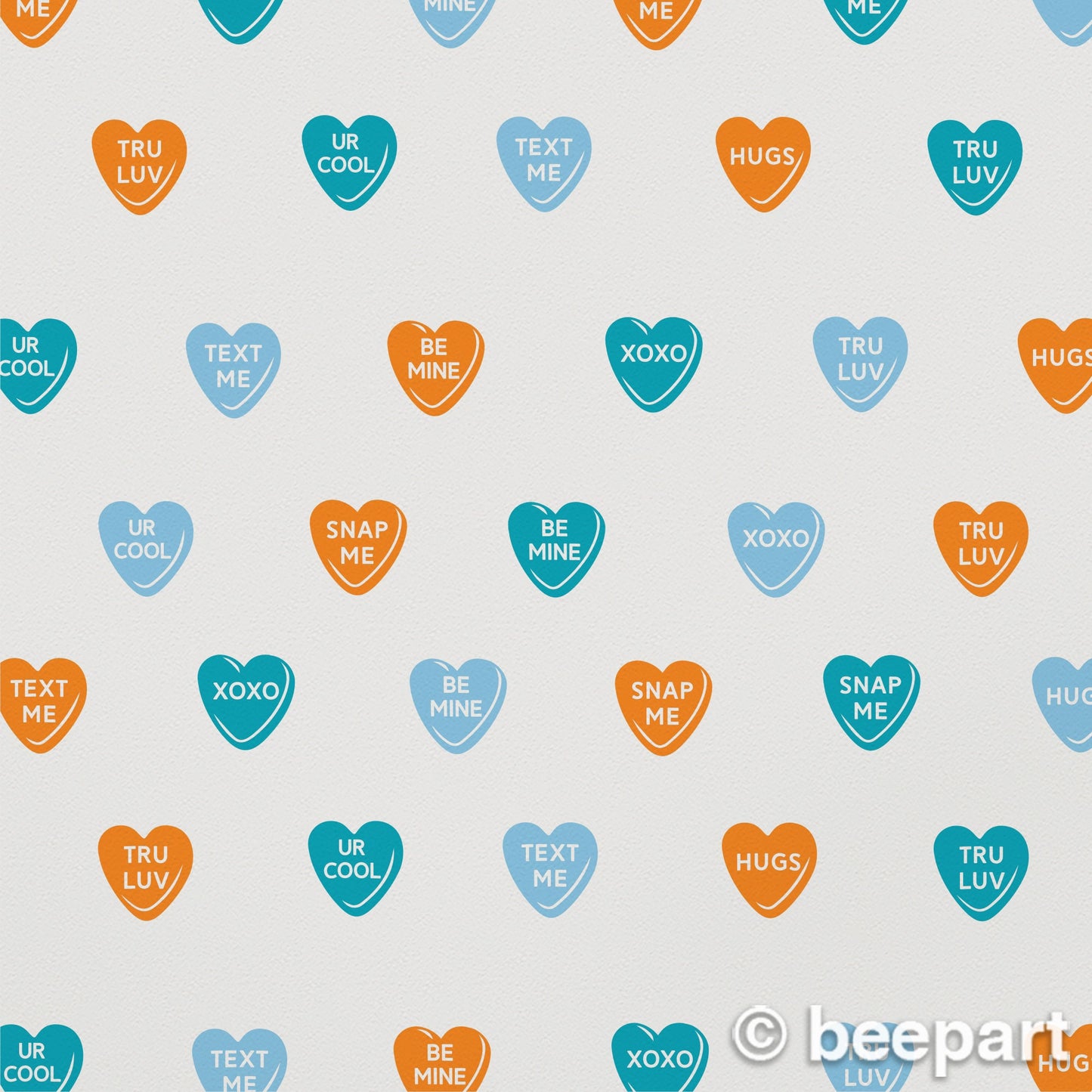 Candy Hearts Wall Decal Set – Customizable Sweethearts Vinyl Stickers