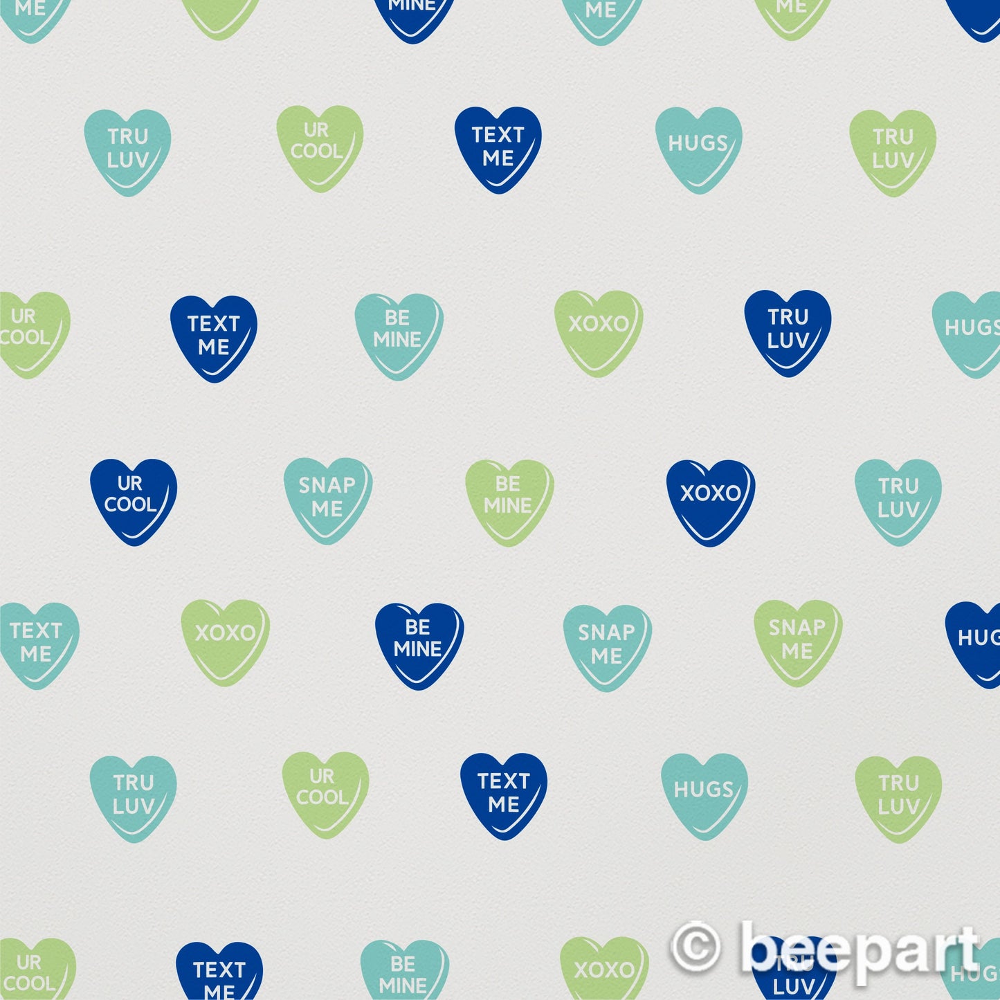 Candy Hearts Wall Decal Set – Customizable Sweethearts Vinyl Stickers