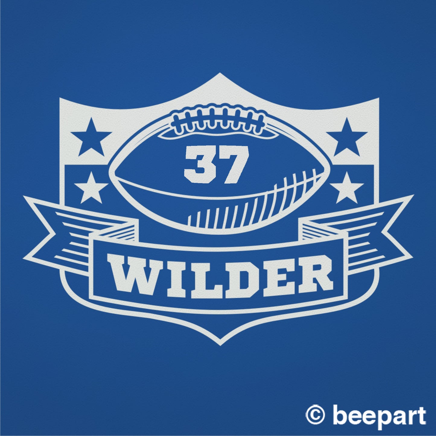 Personalized Football Crest Vinyl Wall Decal | Custom Sports Name Decal