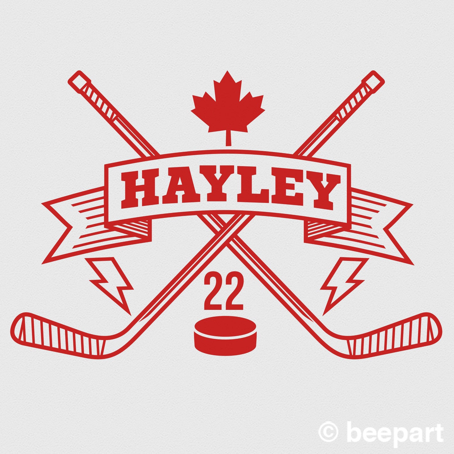 Personalized Hockey Wall Decal | Custom Name & Number | Kids Room & Sports Fan Gift