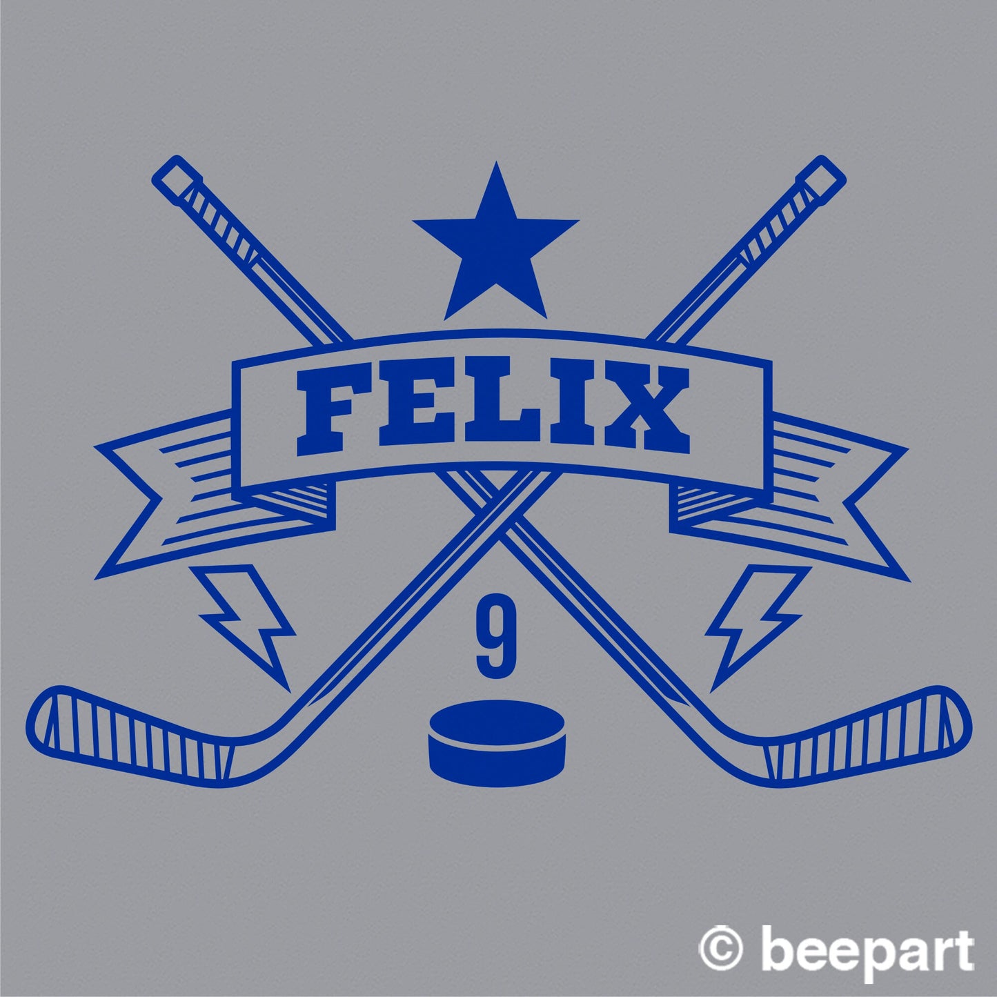 Personalized Hockey Wall Decal | Custom Name & Number | Kids Room & Sports Fan Gift