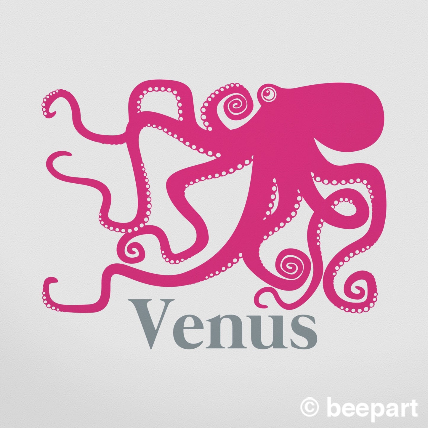 Octopus wall decal personalized- custom name sticker, sea animal art, kids room, nursery decor, cute animal decal