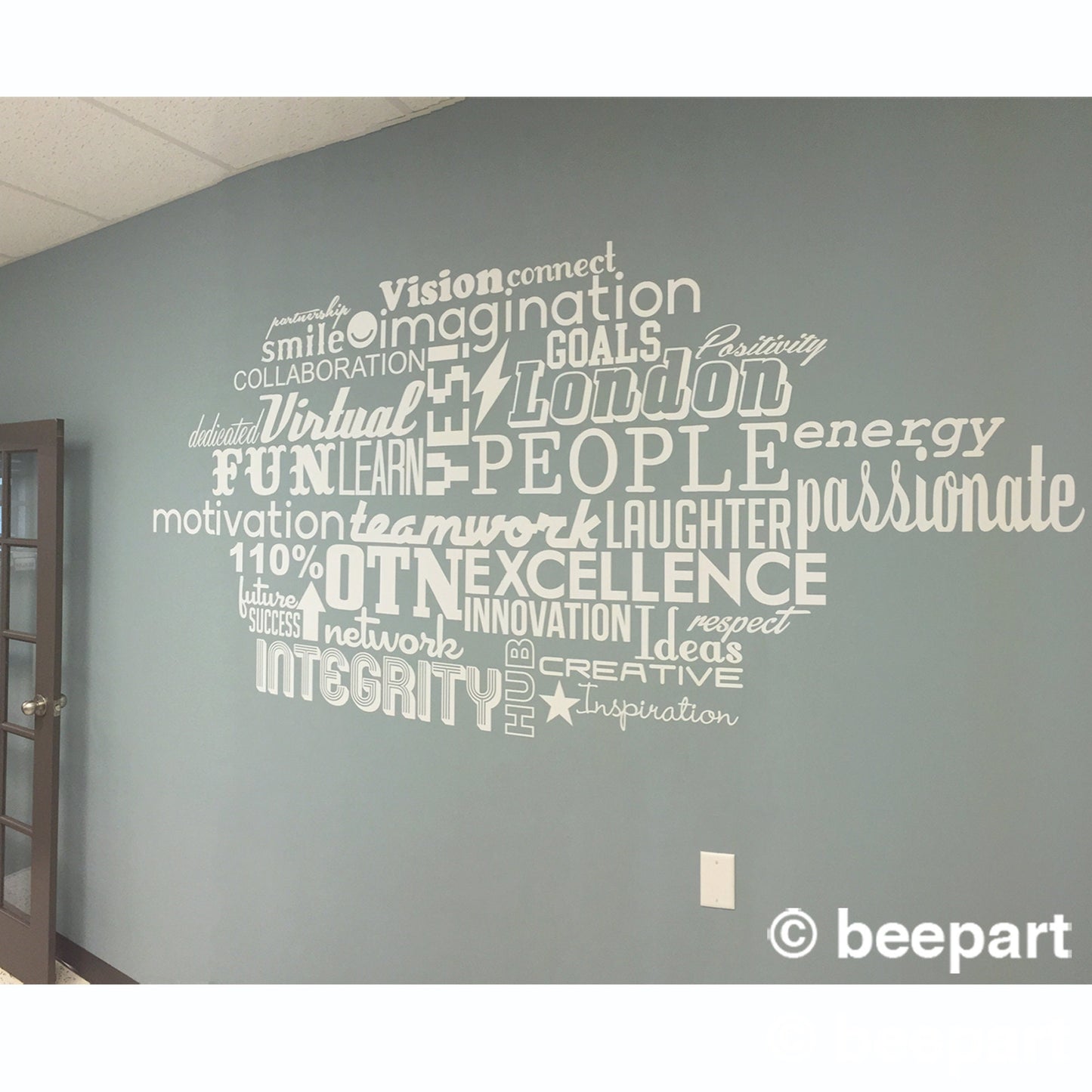 Custom Word Cloud Wall Decal | Personalized Vinyl Decal | beepart