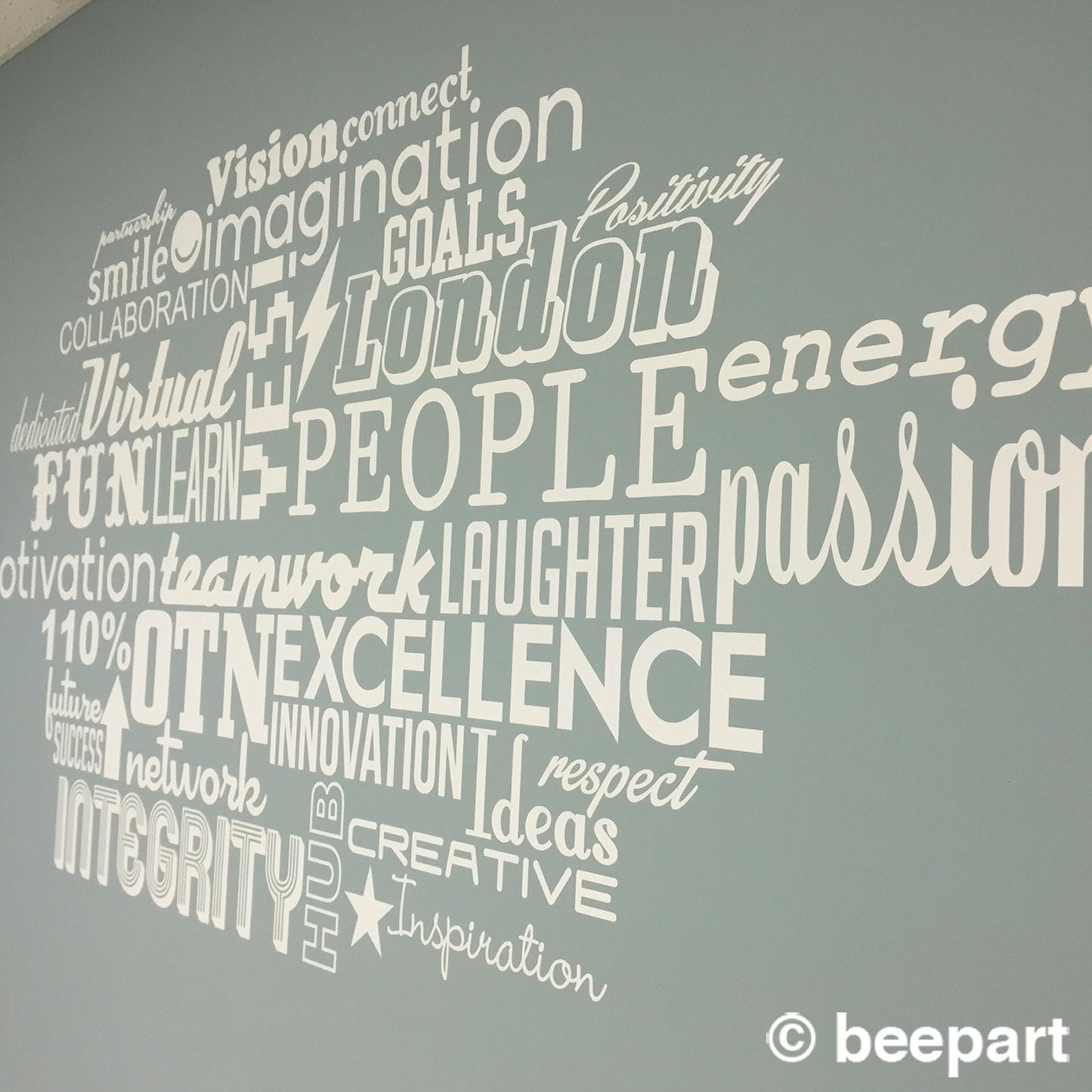 Custom Word Cloud Wall Decal | Personalized Vinyl Decal | beepart