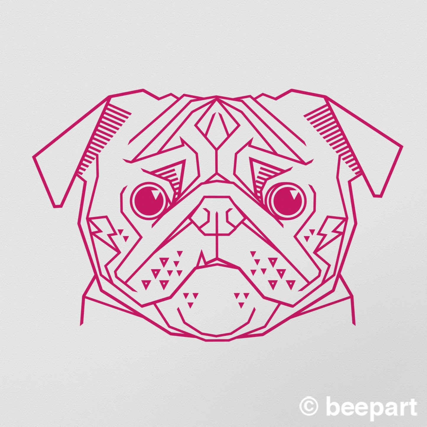 Geometric Pug Wall Decal – Cubist Dog Art for Living Room & Dog Lovers
