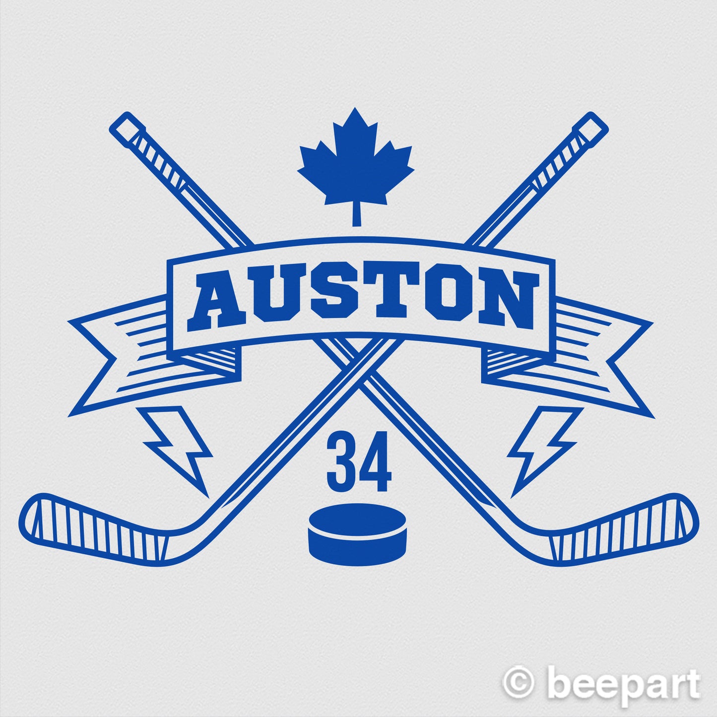 Personalized Hockey Wall Decal | Custom Name & Number | Kids Room & Sports Fan Gift