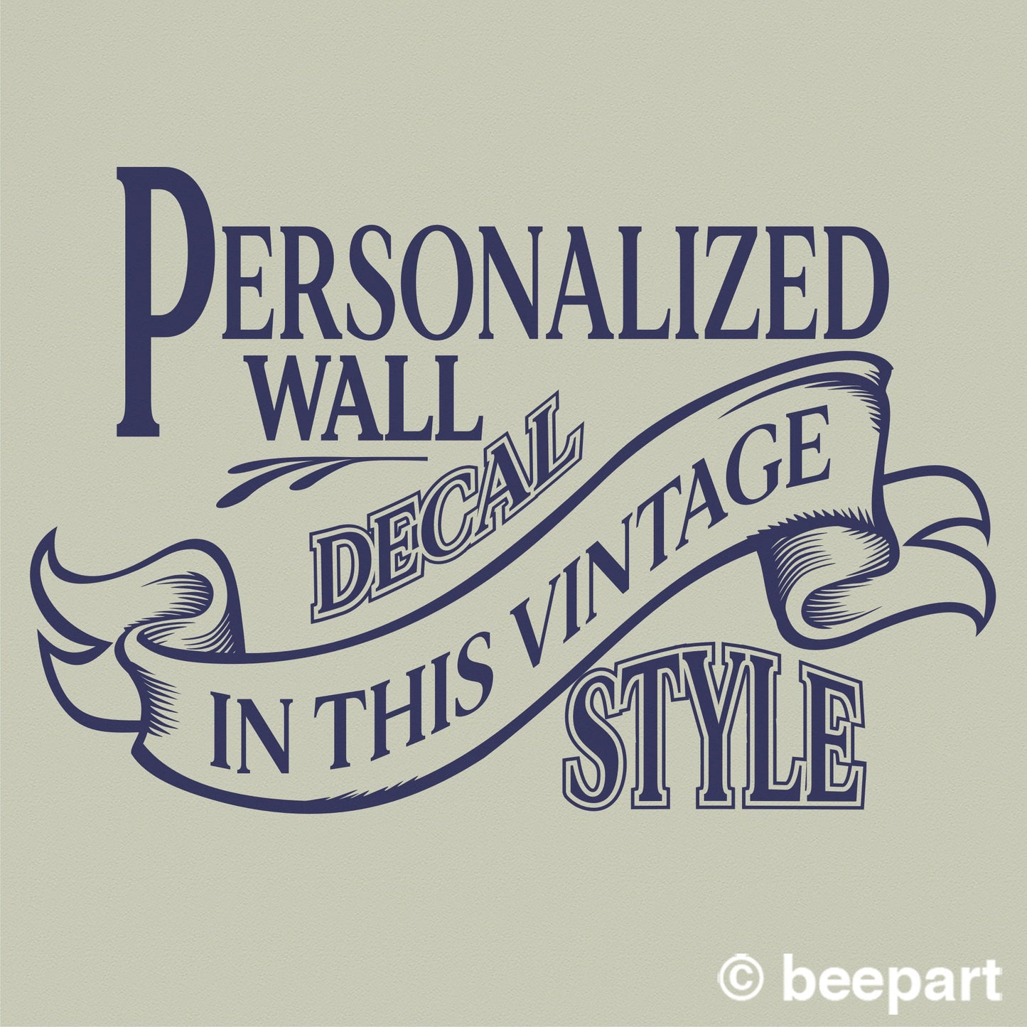 Custom quote wall decal- vintage quote decal, office art, victorian design, personalized quote