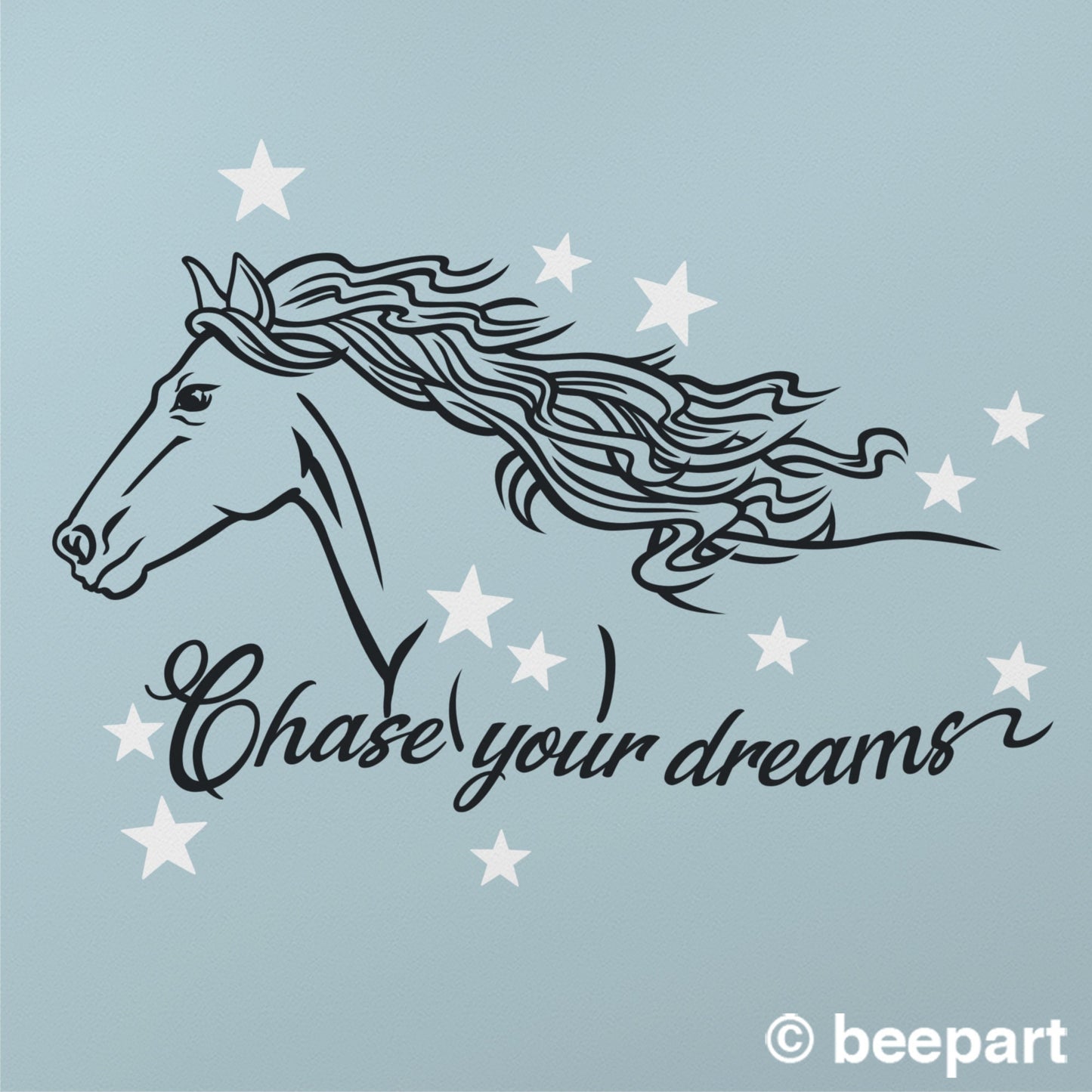 Horse wall decal- Chase your dreams quote, motivational quote, horse lovers, whimsical, children's room, nursery, equine, uplifting