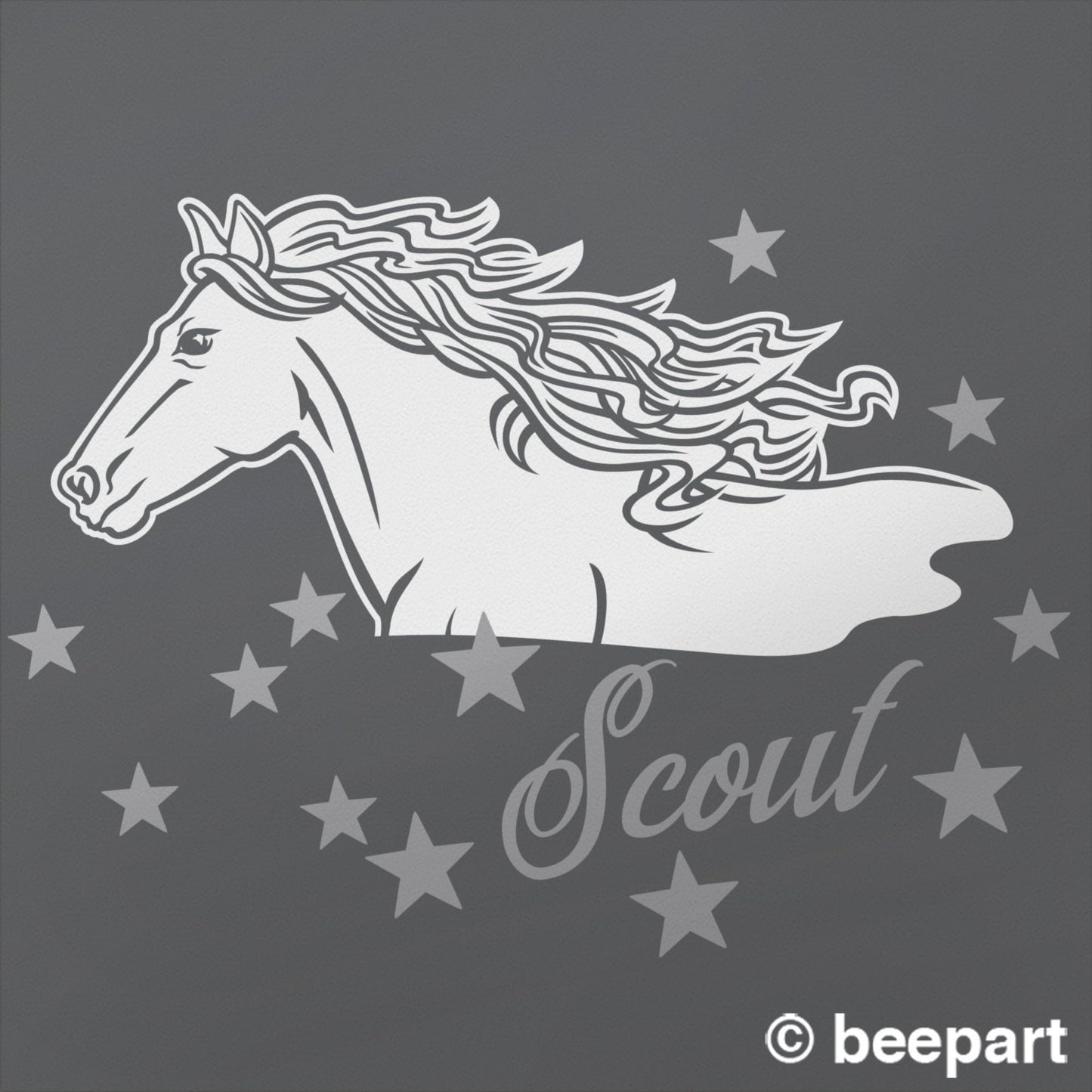 Personalized Wild Horse Vinyl Wall Decal | Custom Name Decal for Kids