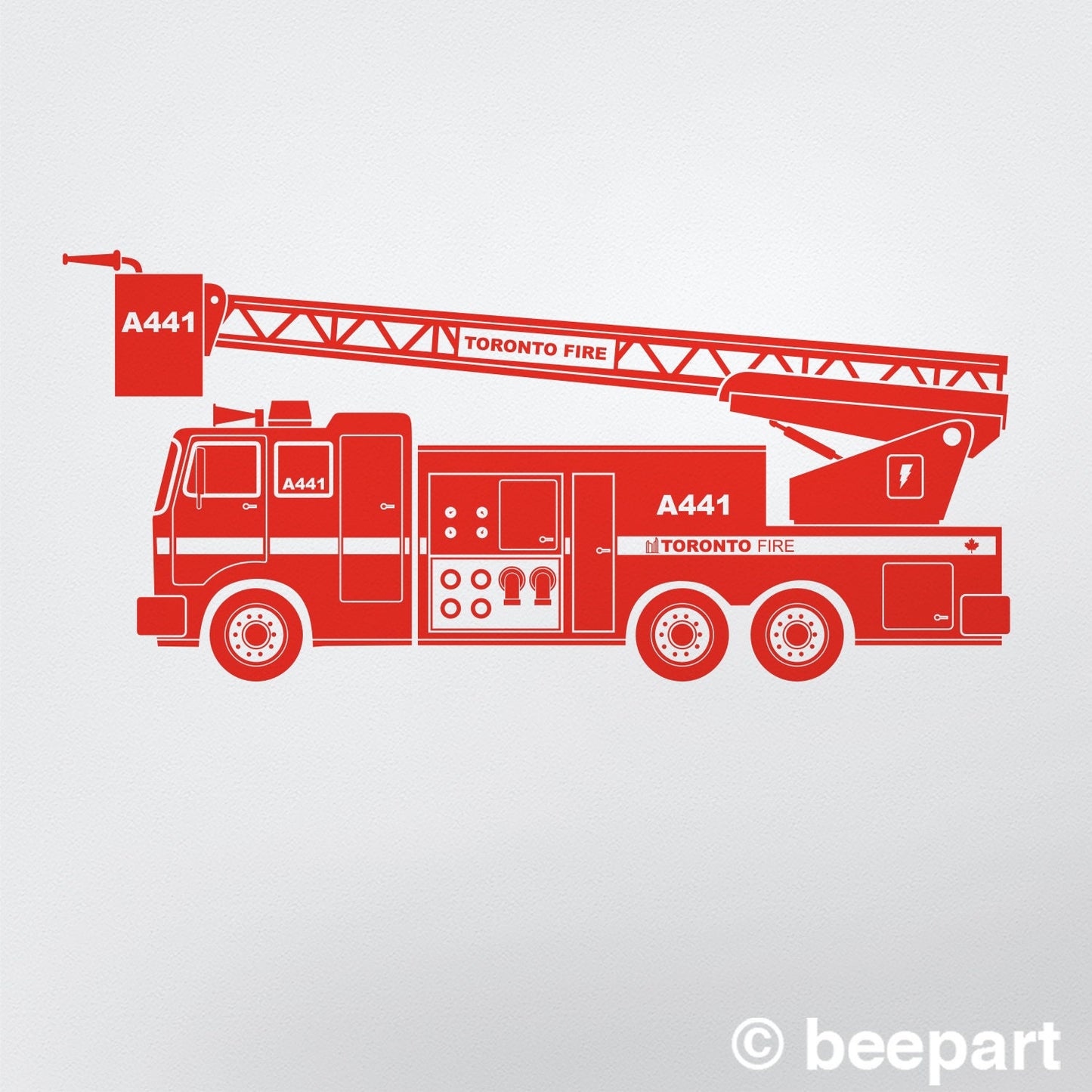 Personalized Fire Truck Vinyl Wall Decal | Custom Kids Room Decor