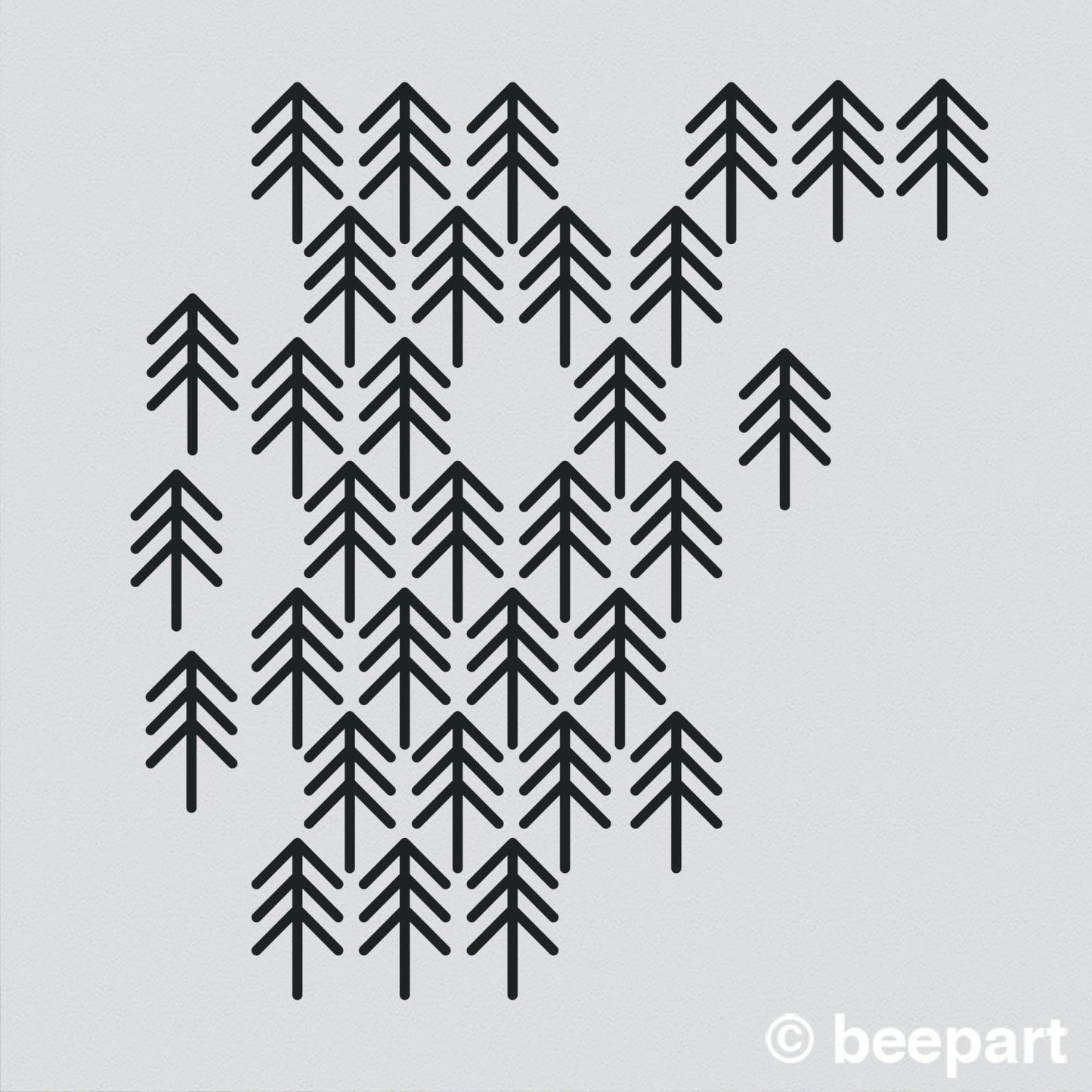 Forest trees wall decal- tree pattern, forest decals, woods, outdoors, wilderness art, tree stickers, forest art
