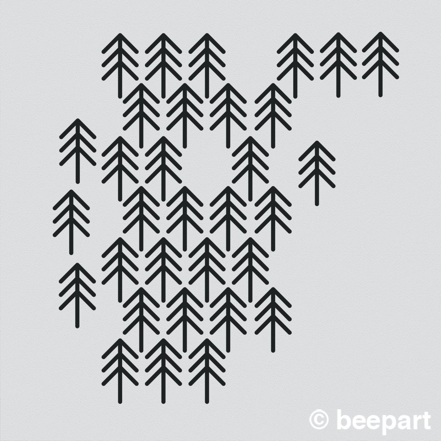 Tree Pattern Wall Decals – Modern Forest Decal Set for Home, Office & Nursery