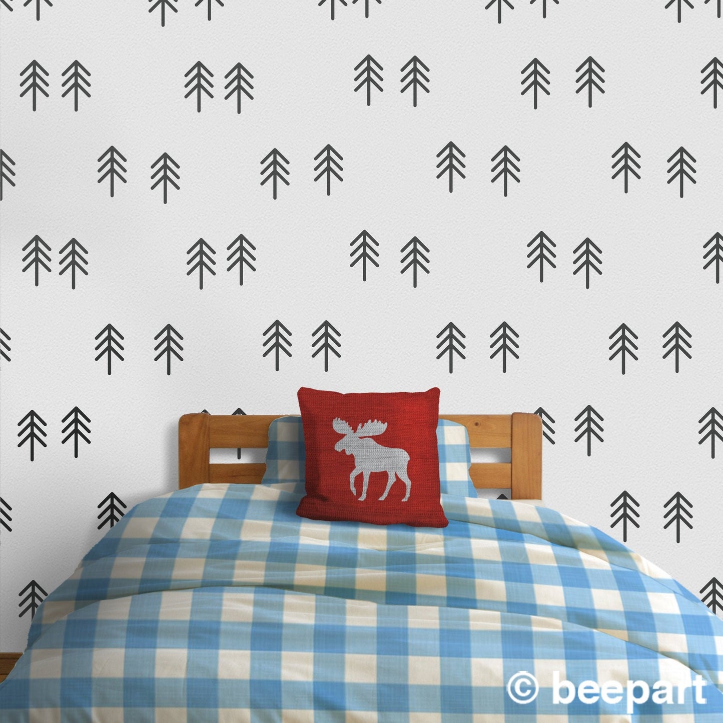 Tree Pattern Wall Decals – Modern Forest Decal Set for Home, Office & Nursery