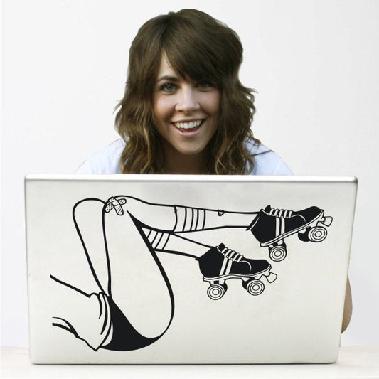 Roller Derby Legs Laptop Decal – Roller Derby Sticker Art, Chicks in Bowls Design