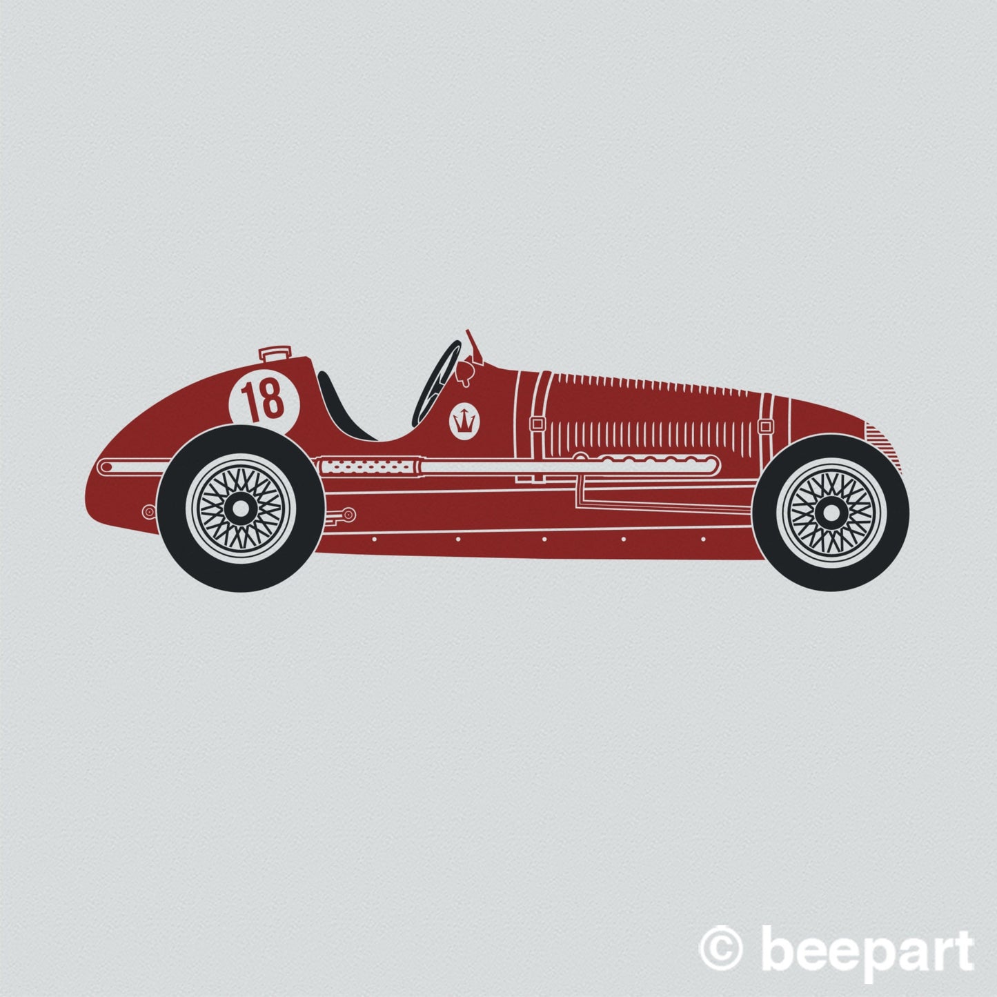 Vintage race car wall decal- Maserati art, car sticker, grand prix art, custom car decal, car lover gift, automobile art, gift for boys