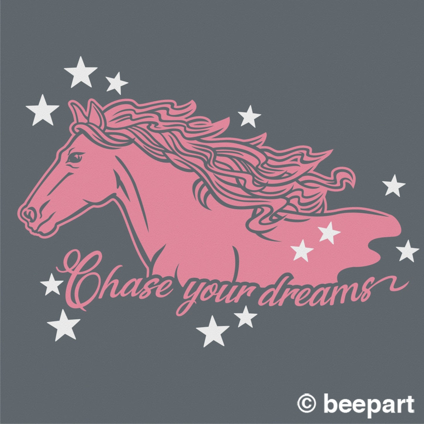 Horse wall decal- Chase your dreams quote, motivational quote, horse lovers, whimsical, children's room, nursery, equine, uplifting