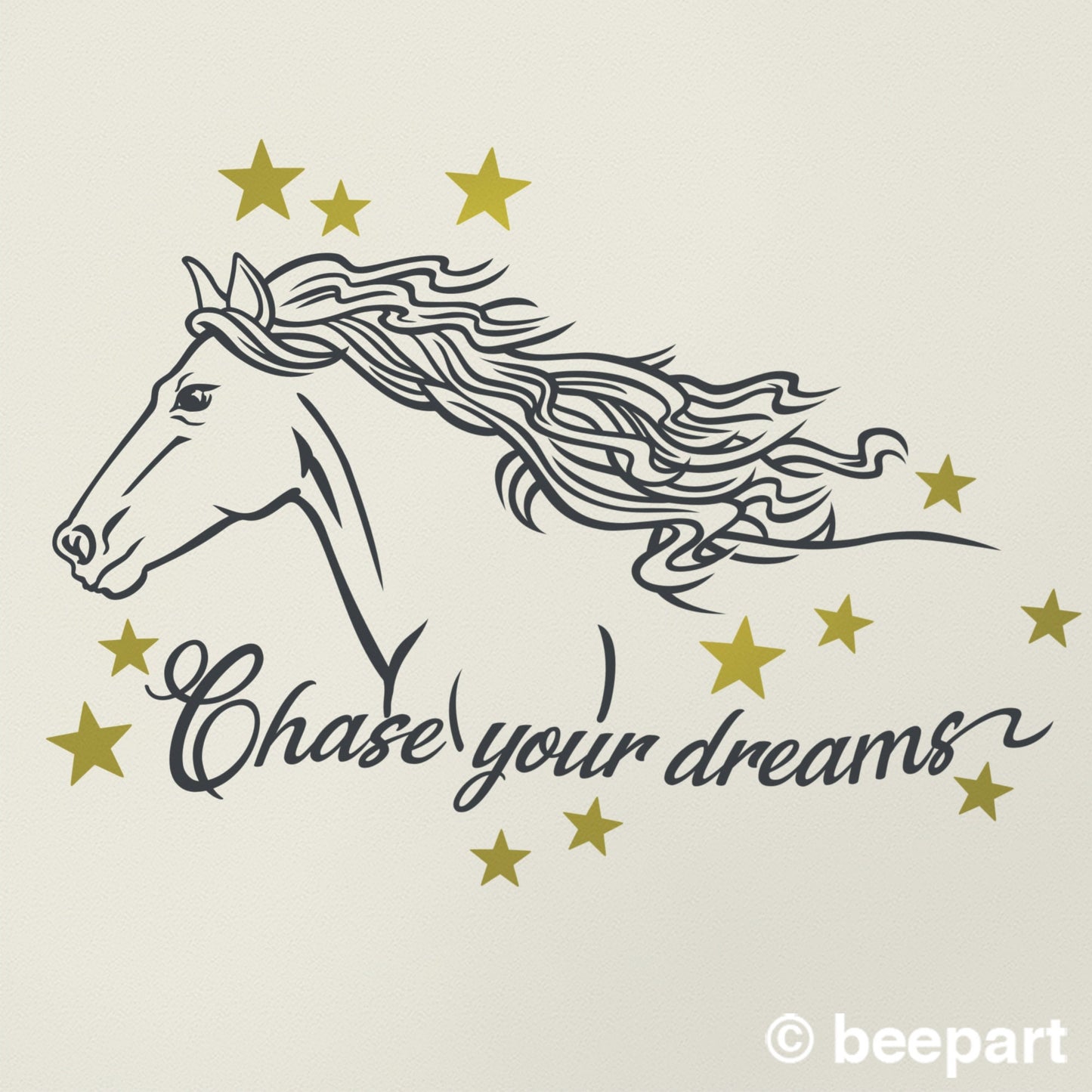 Horse wall decal- Chase your dreams quote, motivational quote, horse lovers, whimsical, children's room, nursery, equine, uplifting