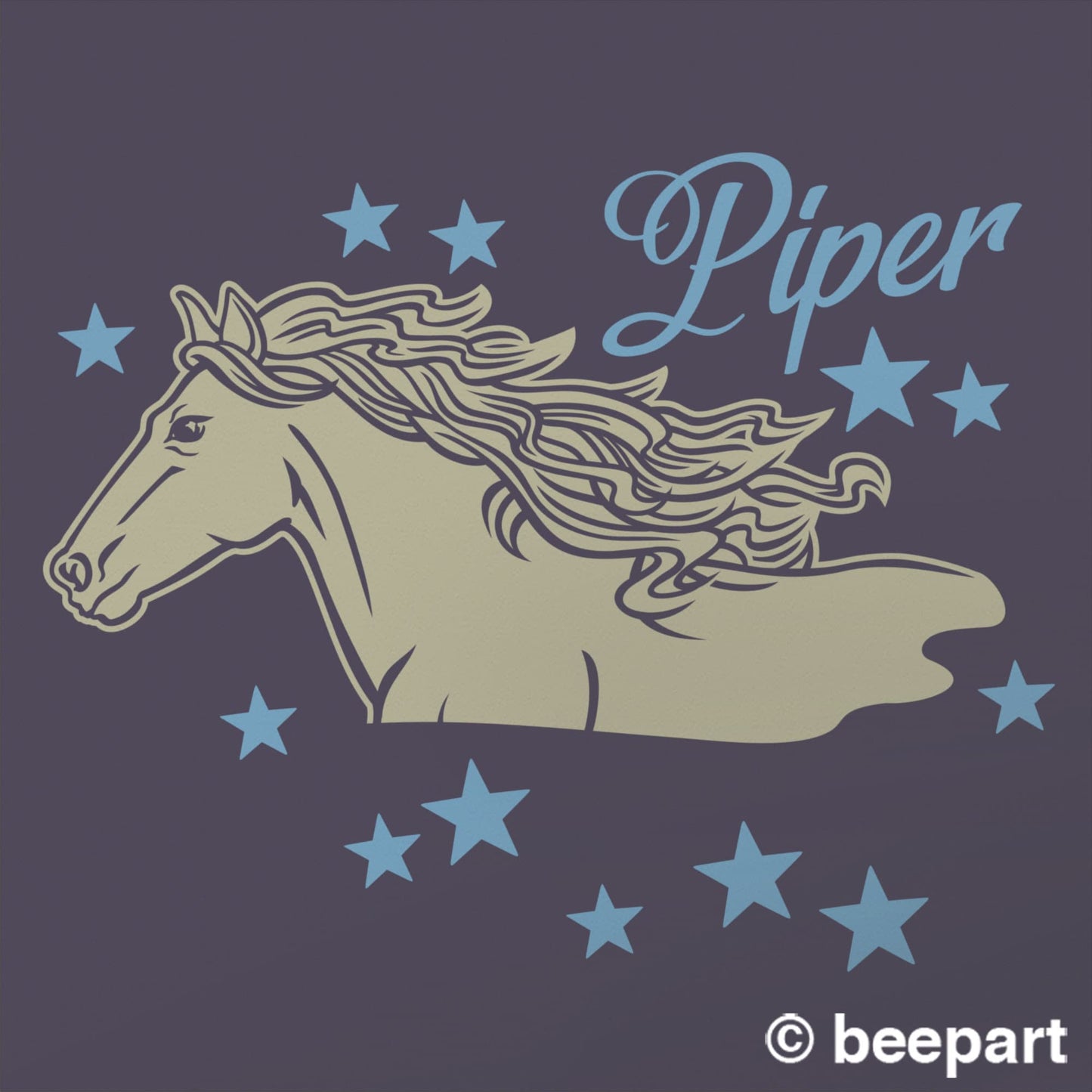 Personalized Wild Horse Vinyl Wall Decal | Custom Name Decal for Kids