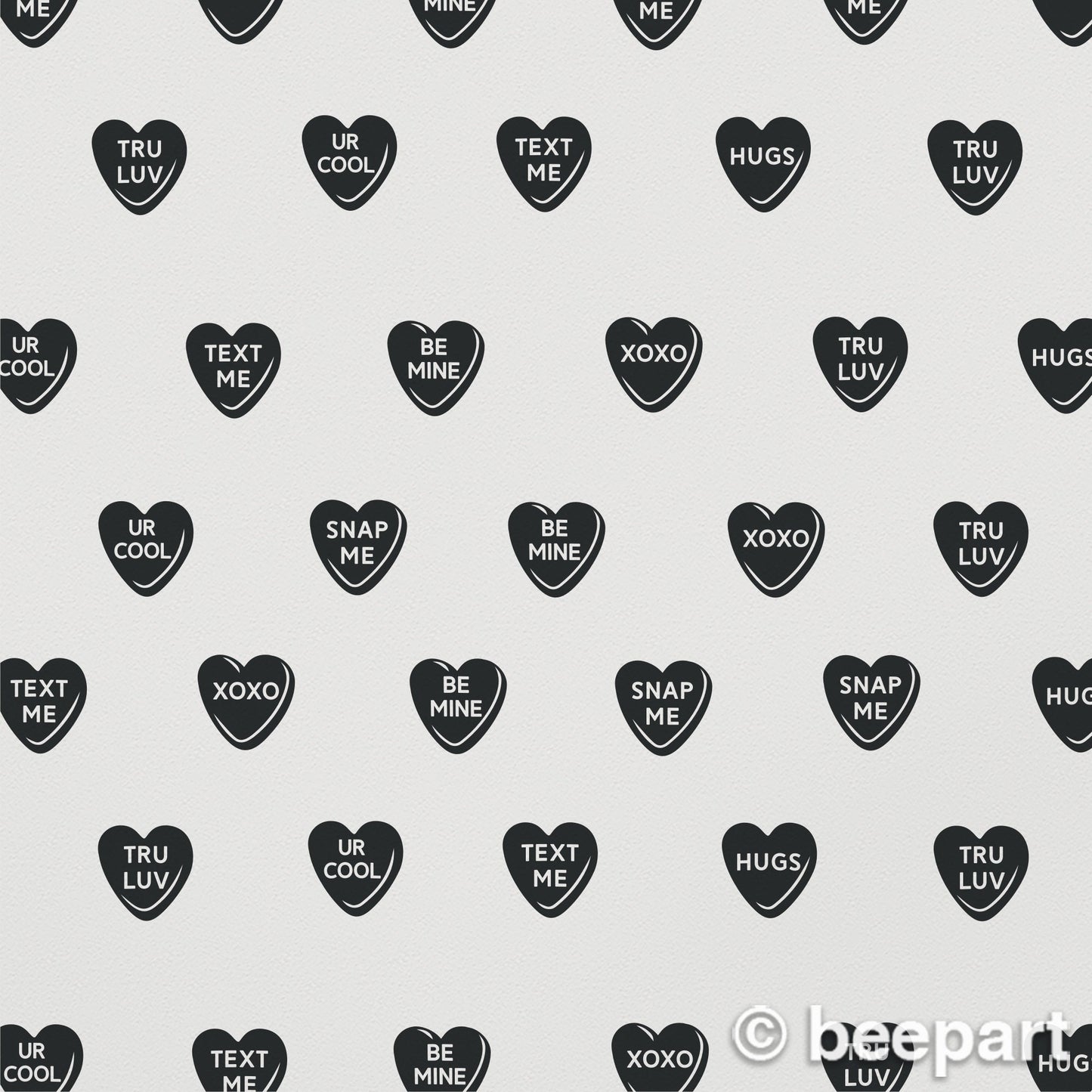 Candy Hearts Wall Decal Set – Customizable Sweethearts Vinyl Stickers