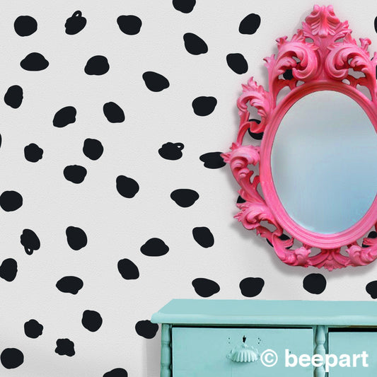 Dalmatian Print Wall Decals | Polka Dot Vinyl Decal Pattern Set | beepart