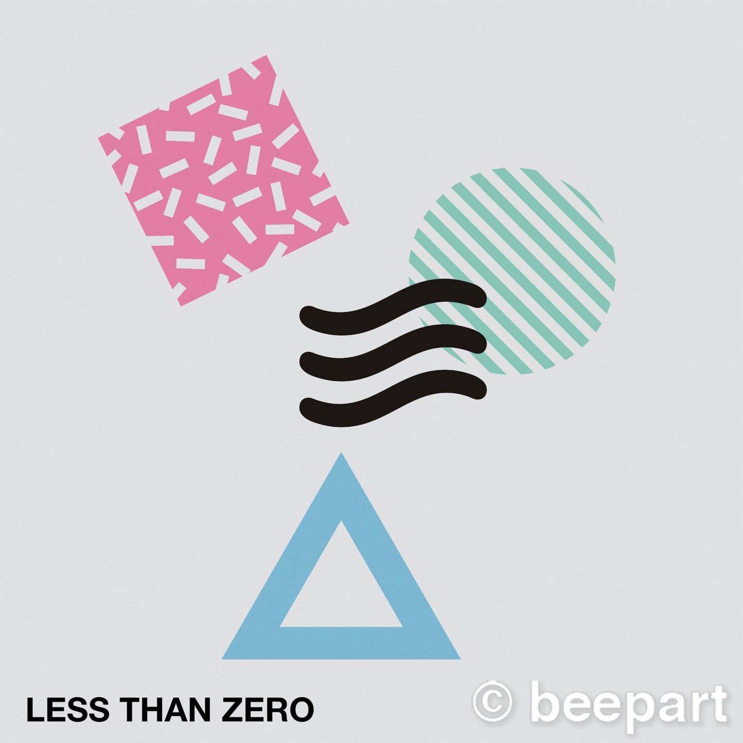 80s style geometric abstract wall decal set
