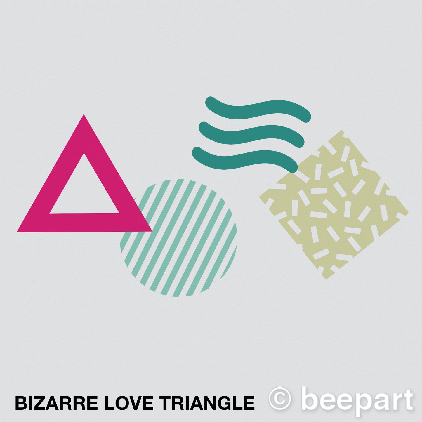 80s style geometric abstract wall decal set