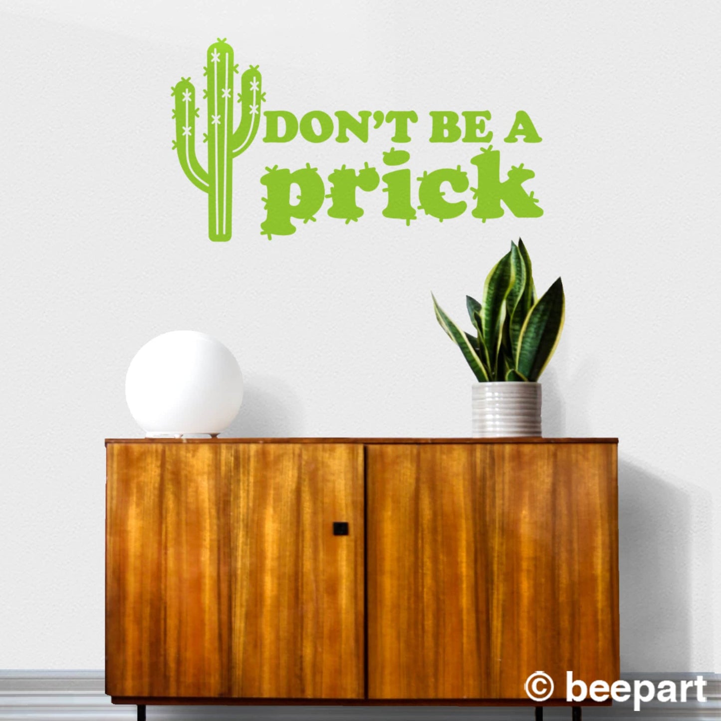 Don't be a prick cactus wall decal funny quote decal fun wall art cactus sticker vinyl wall decal quotation sticker cheeky wall decal